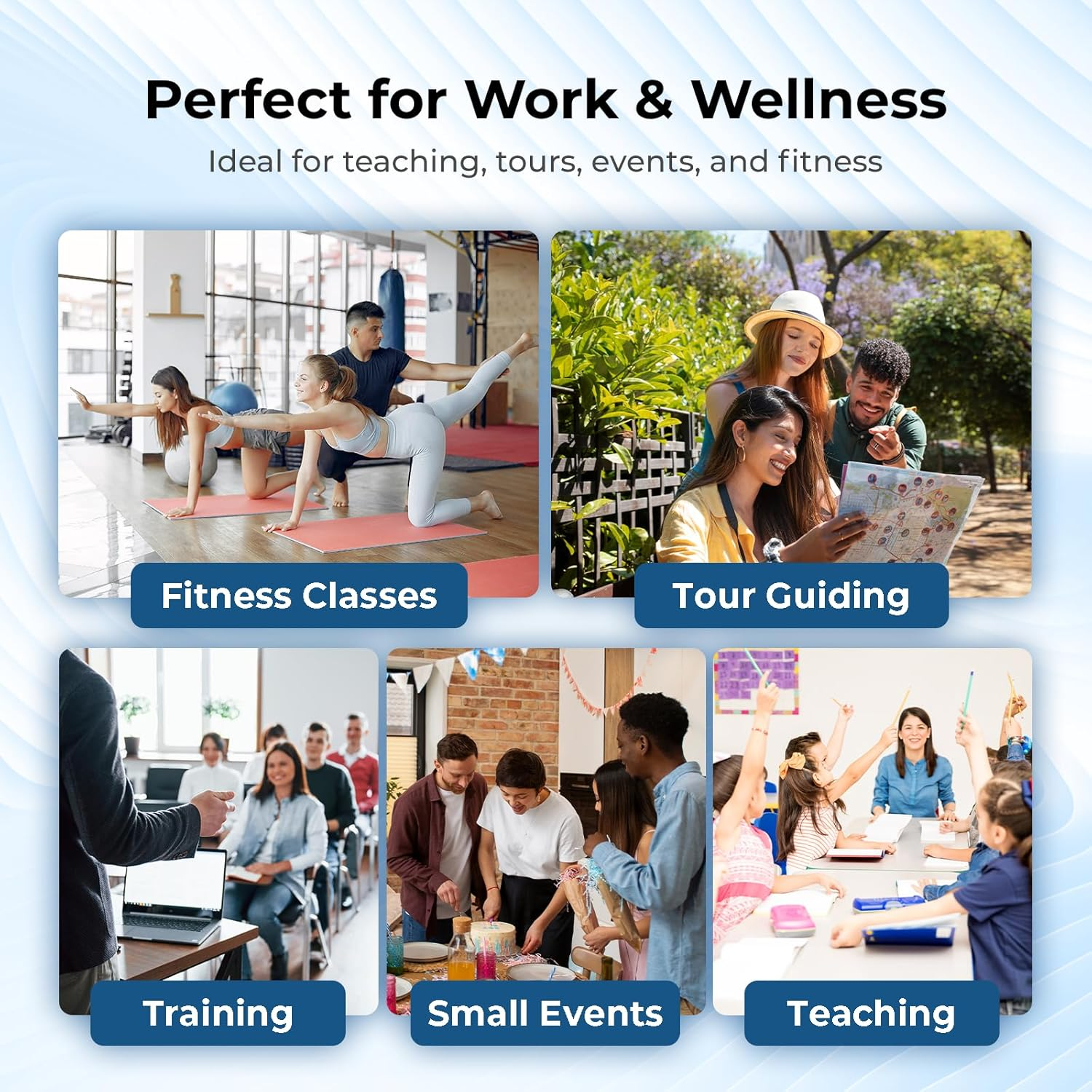 Winbridge Portable Voice Amplifier with Wireless Lavalier Microphone,Teacher Mic with Speaker,Wireless Lapel Amplifier for Teachers, Clip on Microphone System Bluetooth Speaker,Mini Megaphone WB006 image number 2