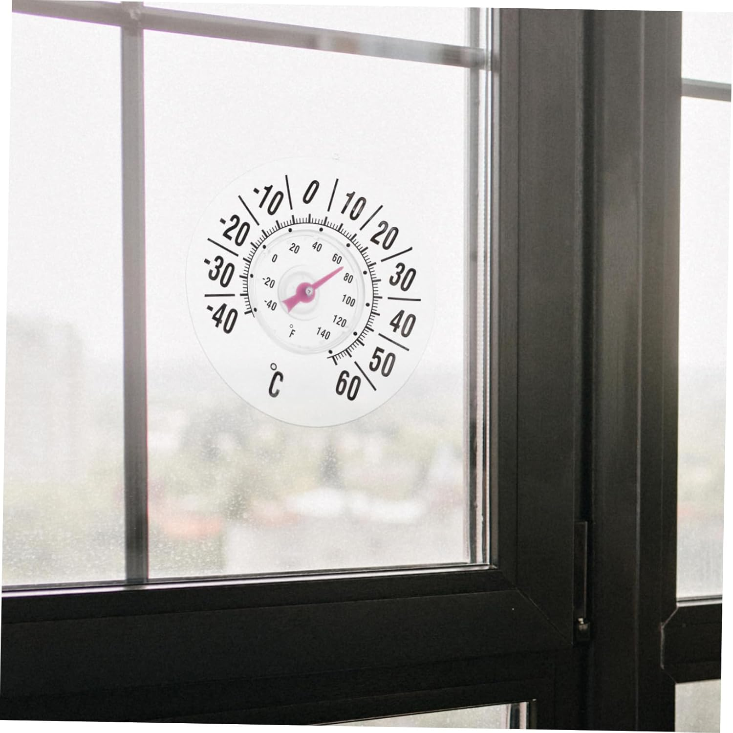 Mipcase Window Thermometer Suction Cup Indoor and Outdoor Temperature Gauge for Nursery and Home, High-Precision Analog Room Thermometer, Large Suction Pad for Easy Attachment image number 1