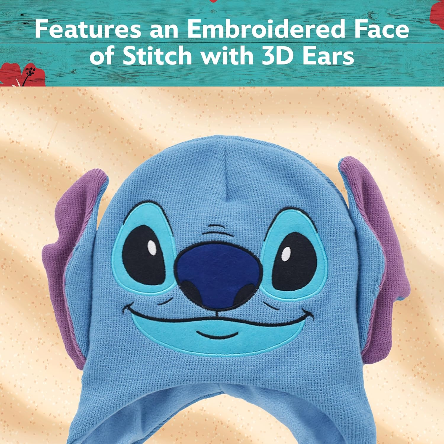 Concept One Disney Lilo and Stitch Winter Beanie Hat Knitted Stocking Cap image number 1