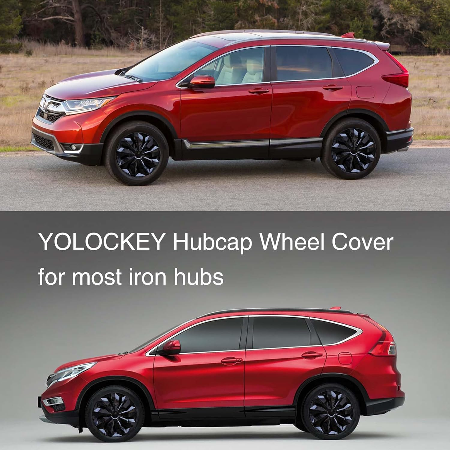 YOLOCKEY 4-Pack Hubcap Wheel Cover Replacement 16Inch Hub Caps Universal Wheel Rim Cover ABS Material Exterior Accessories for Car Trunk SUV image number 5