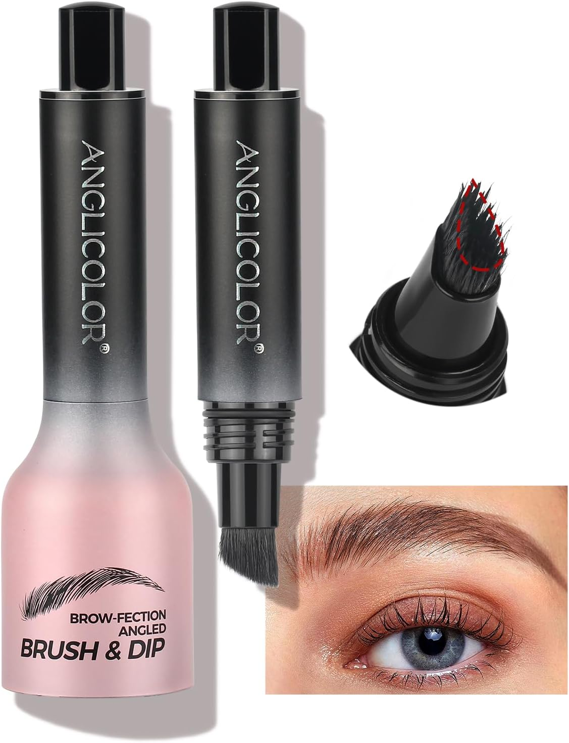 Anglicolor Upgrade Eyebrow Gel Pen Long Lasting,Waterproof Eyebrow Pen,Eyebrow Pen Natural Look,Multi-Use,Angled Square Brush,Quick Drying,Antifouling,Anti-Wrinkle,High Color Rendering,Compact Carry (#03Auburn)