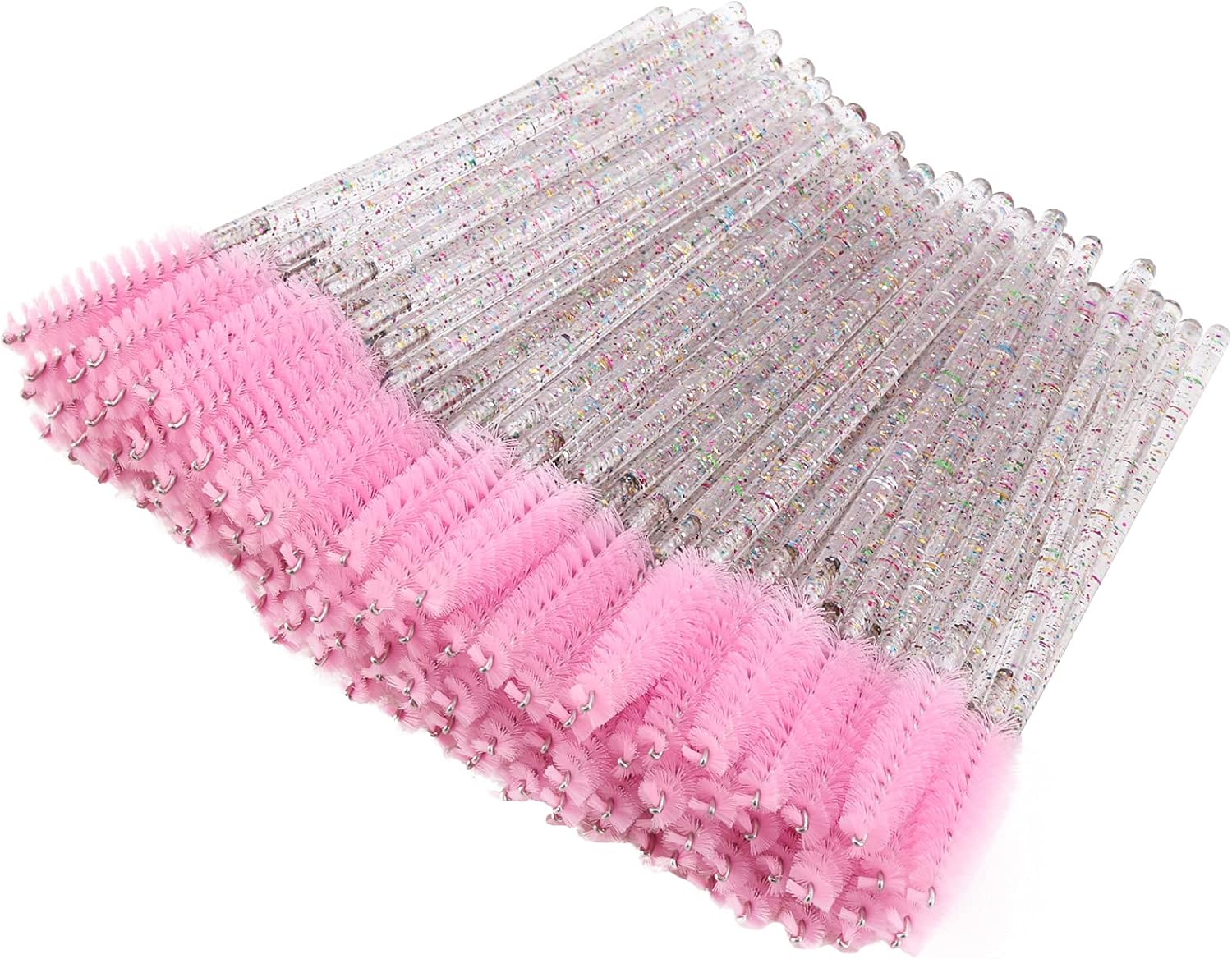 100 Pcs Crystal Eyelash Mascara Brushes Wands Applicator Makeup Sticks Disposable Eyebrow Spoolie Brush - Black
