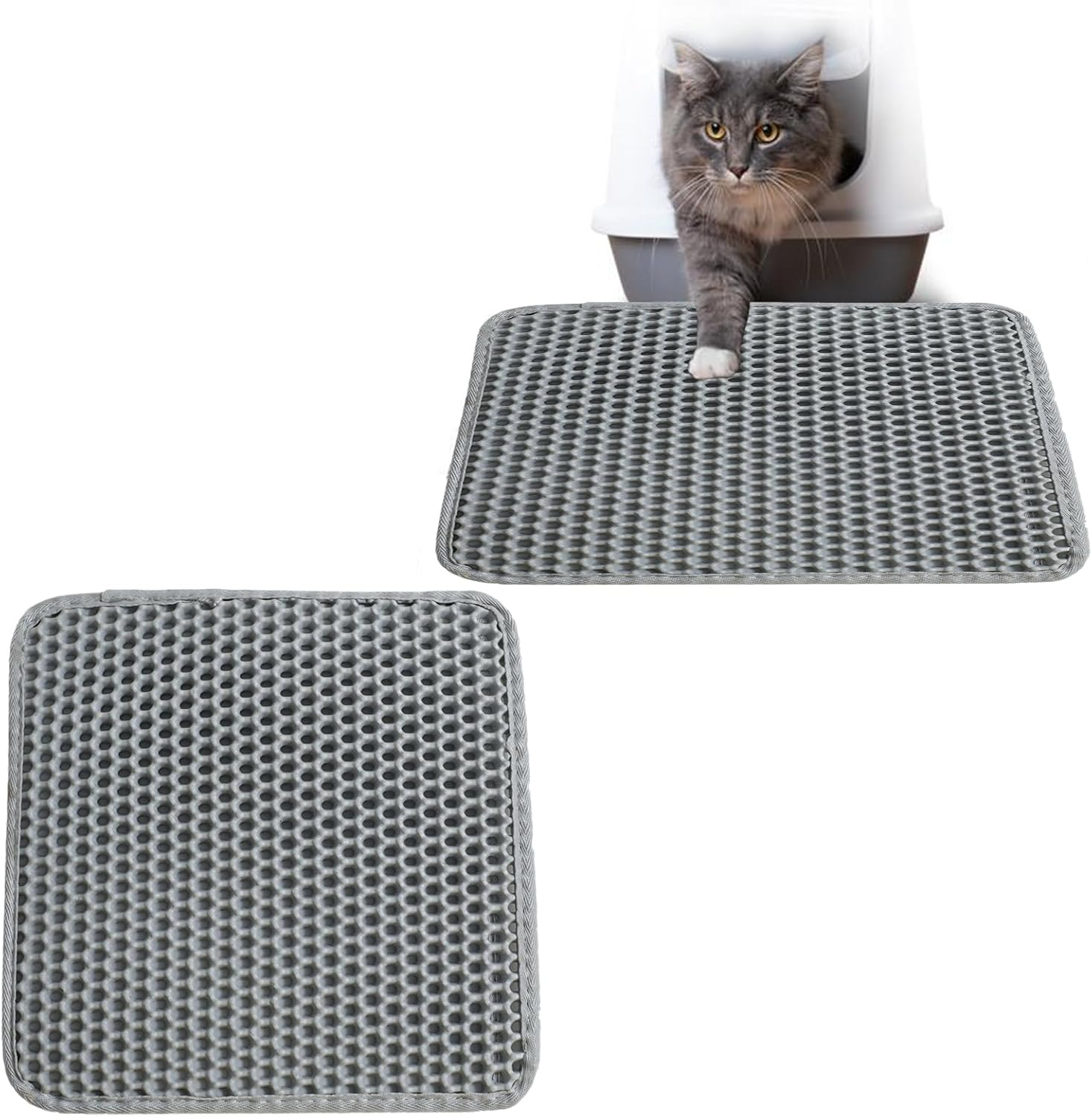 Cat Litter Tray Mat, Cat Litter Mat for Cat Litter, Cat Litter Mat, Double Waterproof and Non-Slip, Cat Litter Mat, Double Layer Cat Mat, Cat Litter Tray, 30 X 30 Cm image number 2