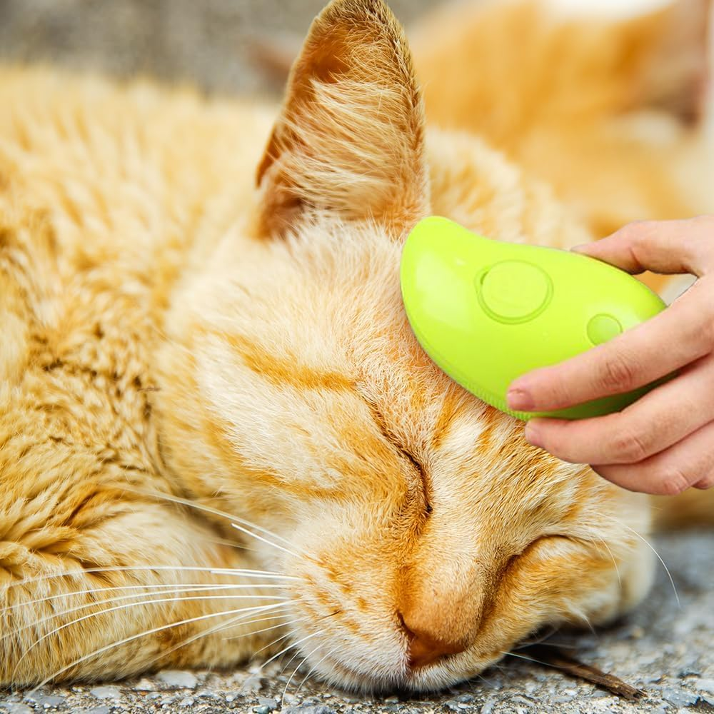 Steamy Cat Brush, 4 in 1 Multifunctional Cat Steamy Brush, Steam Cat Hair Brush for Massage, Cat Brush with Steam, Pet Steam Brush for Removing Tangled and Loose Hair /152
