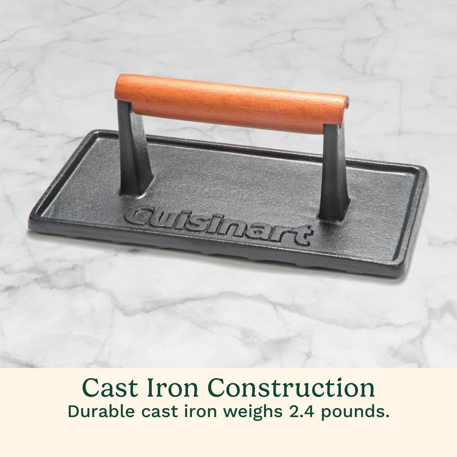 Cuisinart CGPR-221 Cast Iron Grill Press (Wood Handle), Weighs 2.1-Pounds image number 4
