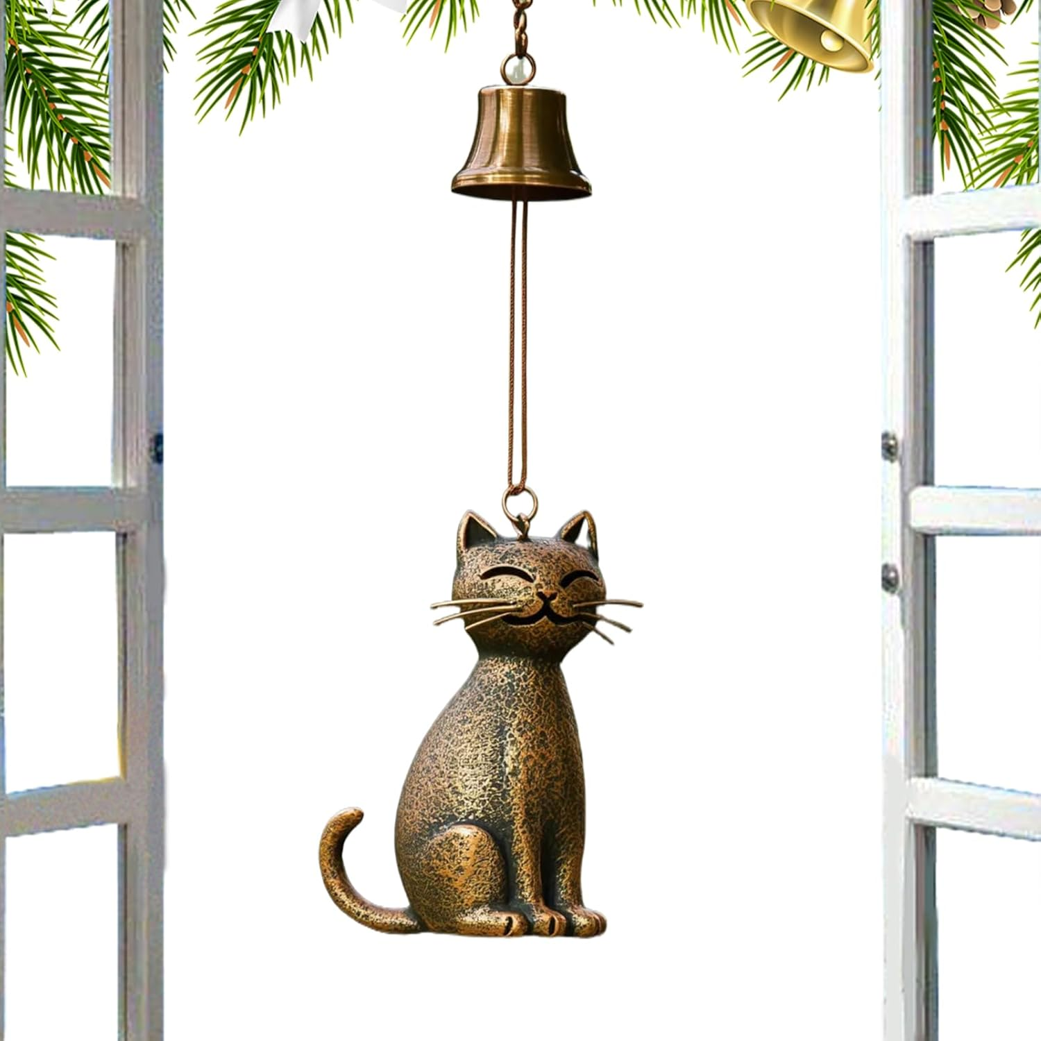 Animal Wind Chimes | Garden Cat Ornament Wind Chime | Elegant Animals Statue Decor outside Bells Pendant for Yard Home Balcony