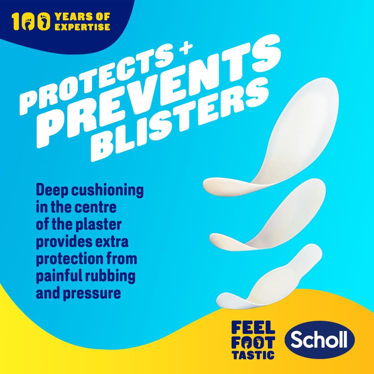 Scholl Mixed Blister Plasters Cushioned Protection for Blisters and Friction & Fast Relief, Pack of 5 image number 3