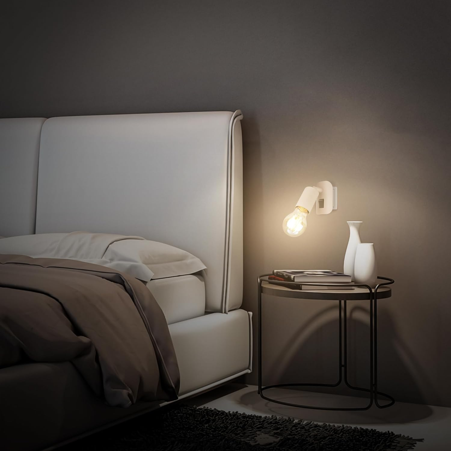 BRILONER - Indoor Wall Light, Swivel, E27 Socket, Bedroom, Wall Lamp, Kitchen, 9.5 X 6.5 X 8 Cm, Beige