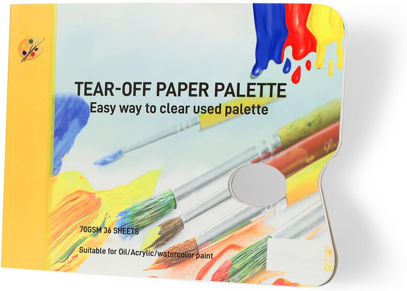 ASTIMESA 36 Sheets Tear off Palette Paper Pad with Thumb Hole, 9 X 12 Inch Disposable White Paint Palette Paper, Artist Painting Mixing Palette Paper for Oil Acrylic Watercolor (A4) image number 6