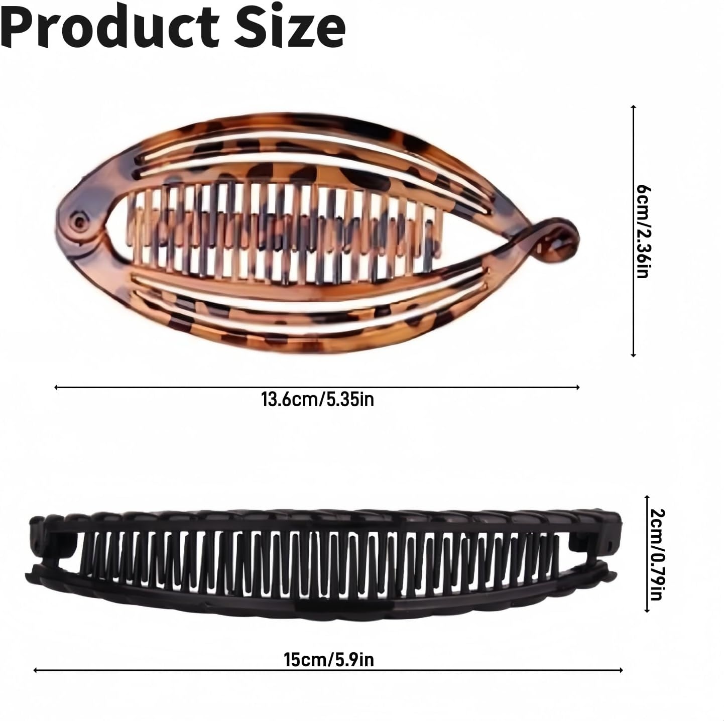 4 Pcs Banana Clip Clincher Comb Set for Hair Pony Fishtail Hair Clips for Women Girls Curly Thick Hair Accessories for Women Hair Banana Combs No Slip Fish Hair Barrettes image number 5