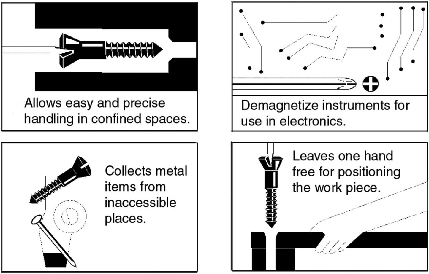 Wiha Magnetizer Demagnetizer, 2X2X1, Black, Flat Head, Magnetic Tip image number 1