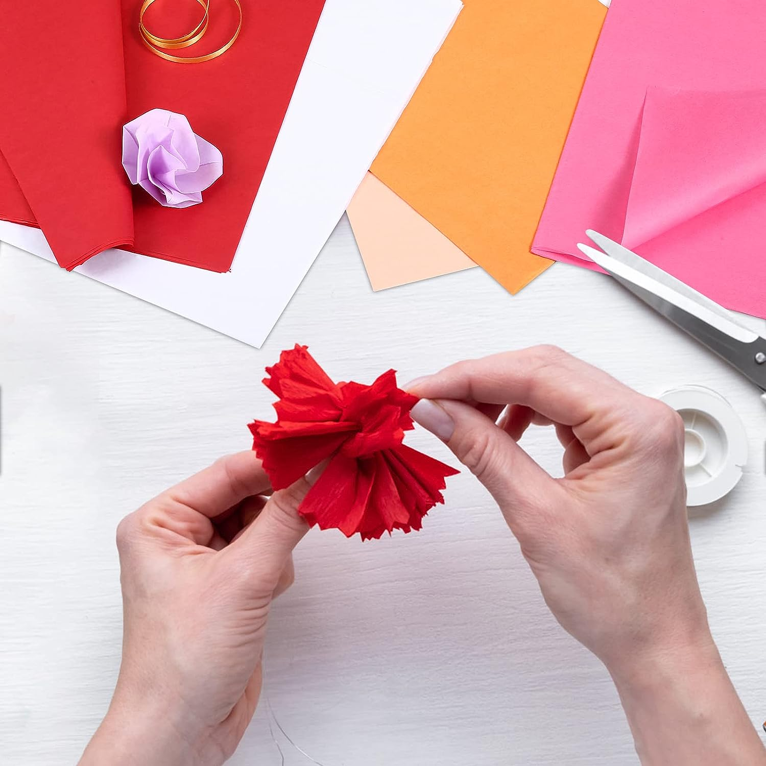 LEMESO 100 Sheets 20 Assorted Art Tissue Paper 35 * 50Cm Wrapping Tissue Paper, Rainbow Craft Paper Bulk for DIY Gift Wrapping Decorations image number 6