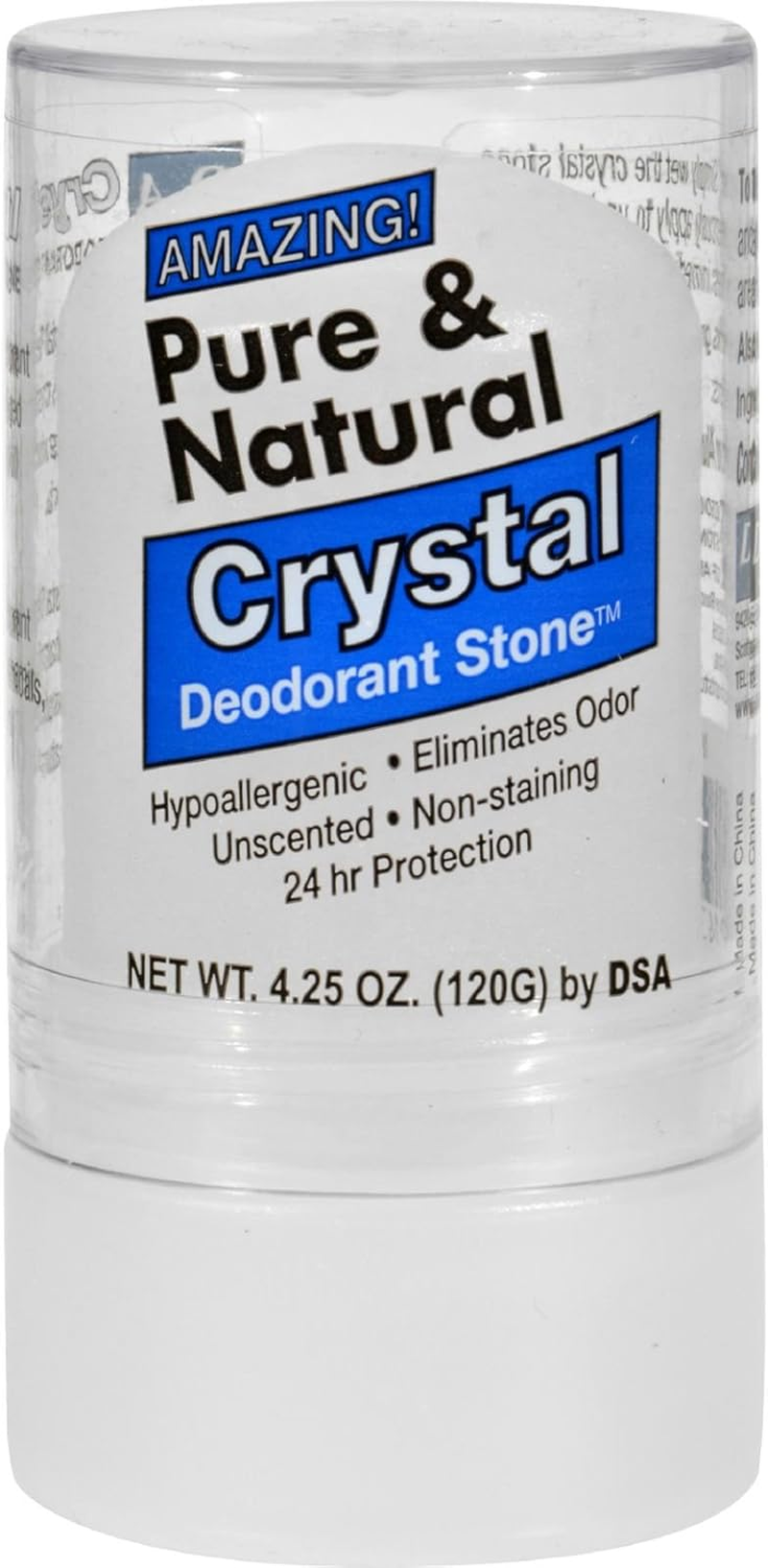 Thai Deodorant Stone Pure and Natural Crystal Deodorant Stone, 4.25 Ounce