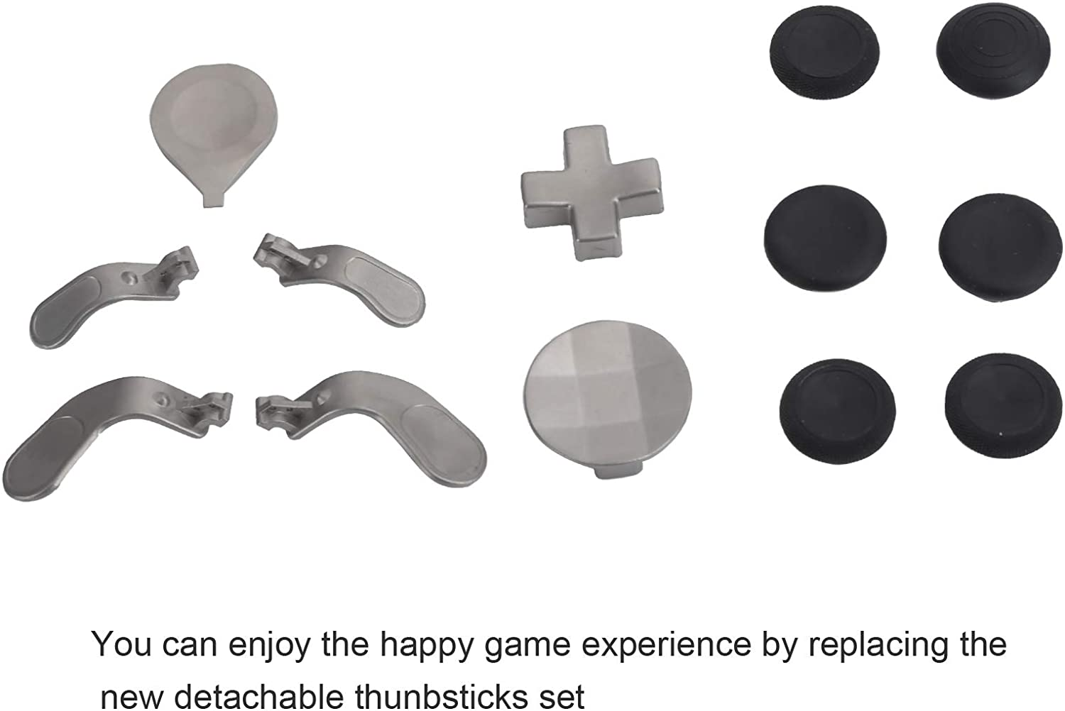 Metal Controller Thumbsticks Set, Detachable Game Controller Button Paddles Set for ONE Series 2