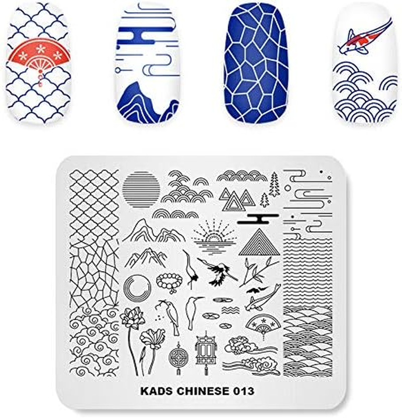 Alexnailart Nail Art Stamping Plate Chinese Style Summer Template Image Plate Nail Art Tools (CN013) - Cn004 image number 7
