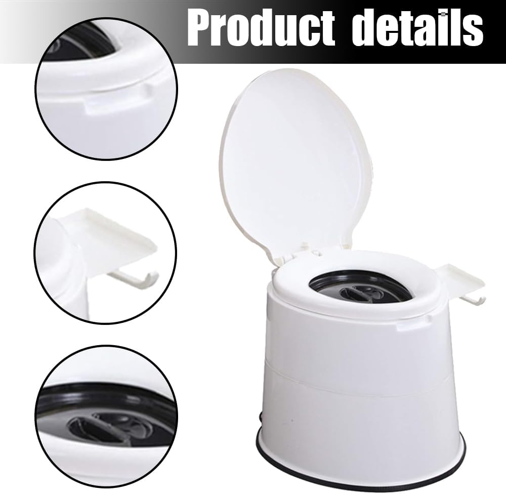Portable Bucket Toilet,Elderly Commode,Potty with Paper Holder, Outdoor Emergency Toilet,For Camping,Long Trips,Elder,Camping,Travel,Hiking image number 4
