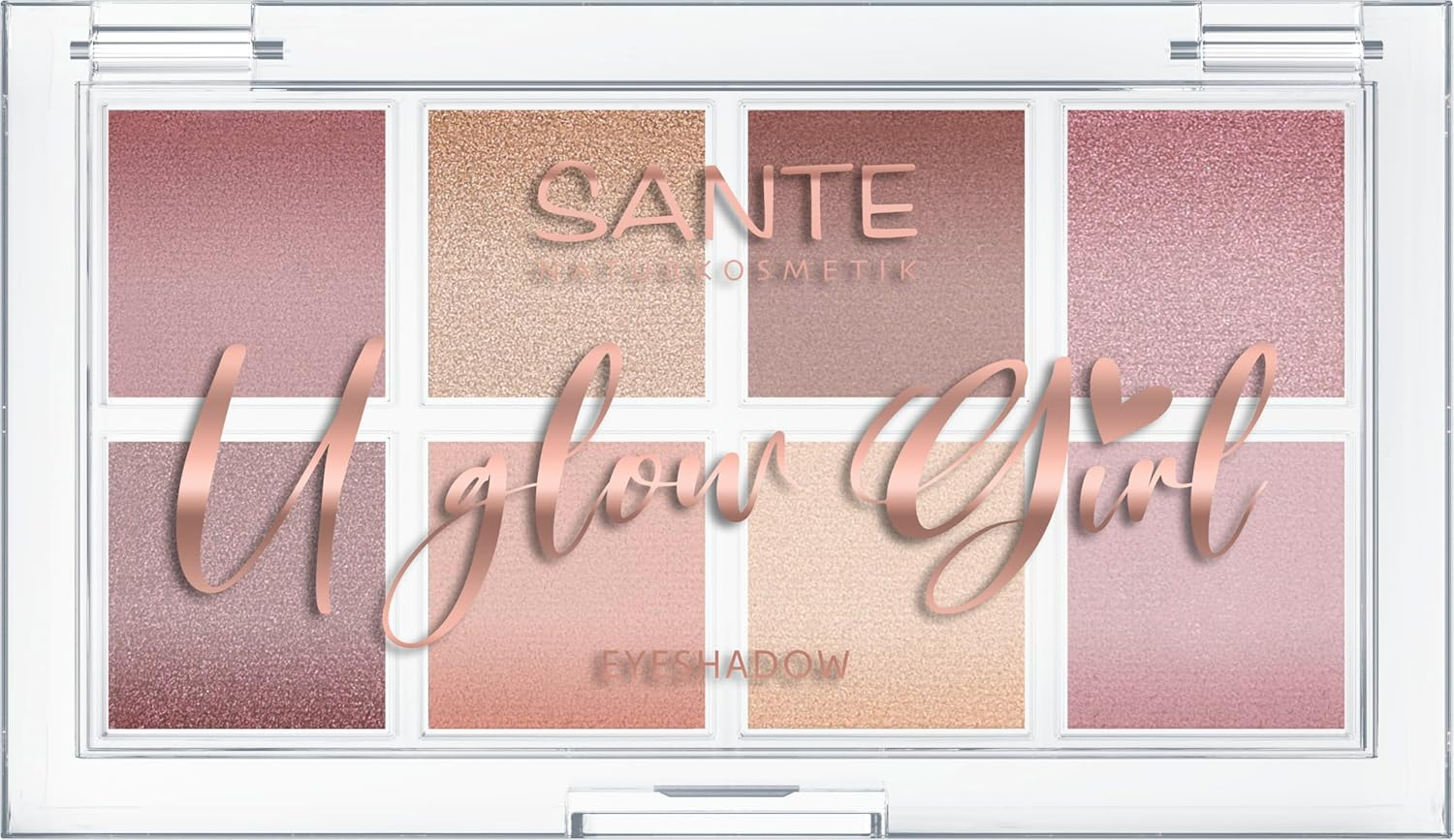 SANTE Naturkosmetik U Glow Girl Eyeshadow Palette 01 My Berry Bestie, 8 Highly Pigmented Eyeshadows in Berry Tones, Matte & Shimmering Colours, Vegan, NATRUE Certified, Limited Edition image number 2