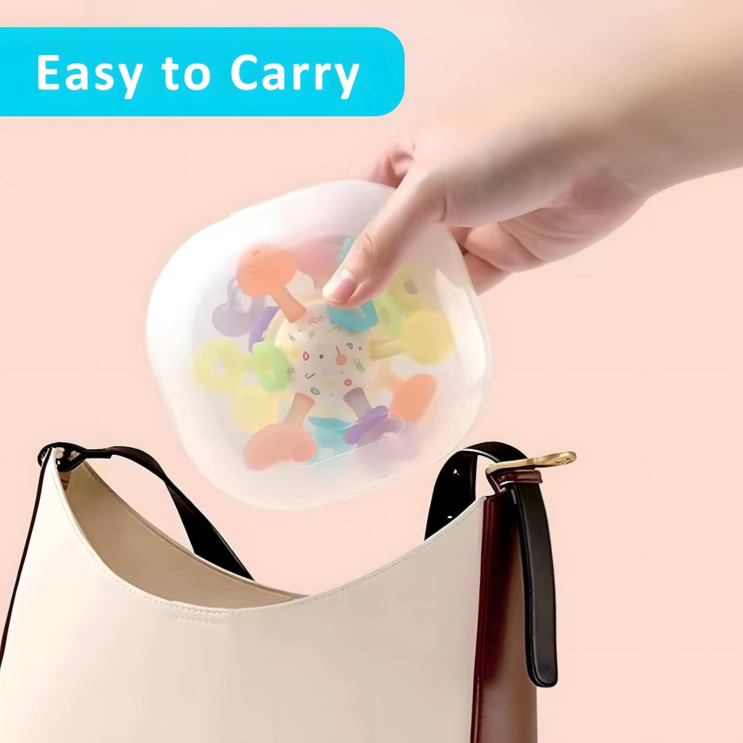 Baby Teething Toys, TOTCOZY Food Grade Silicone Teething Ball Toys with Multiple Textures, Colourful Sensory Development Rattle, BPA Free, 0 Months+ image number 4