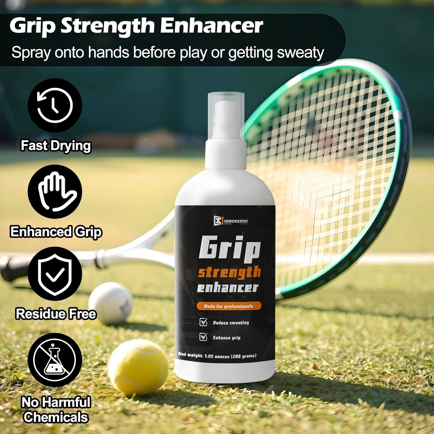 WAN2TLK Sports Hand Grip Spray 100Ml- Boost Performance, Enhance Control and Maximize Grip - for Athletes: Tennis, Basketball, Baseball, Weightlifting, Pole Dancing, Golf, Etc