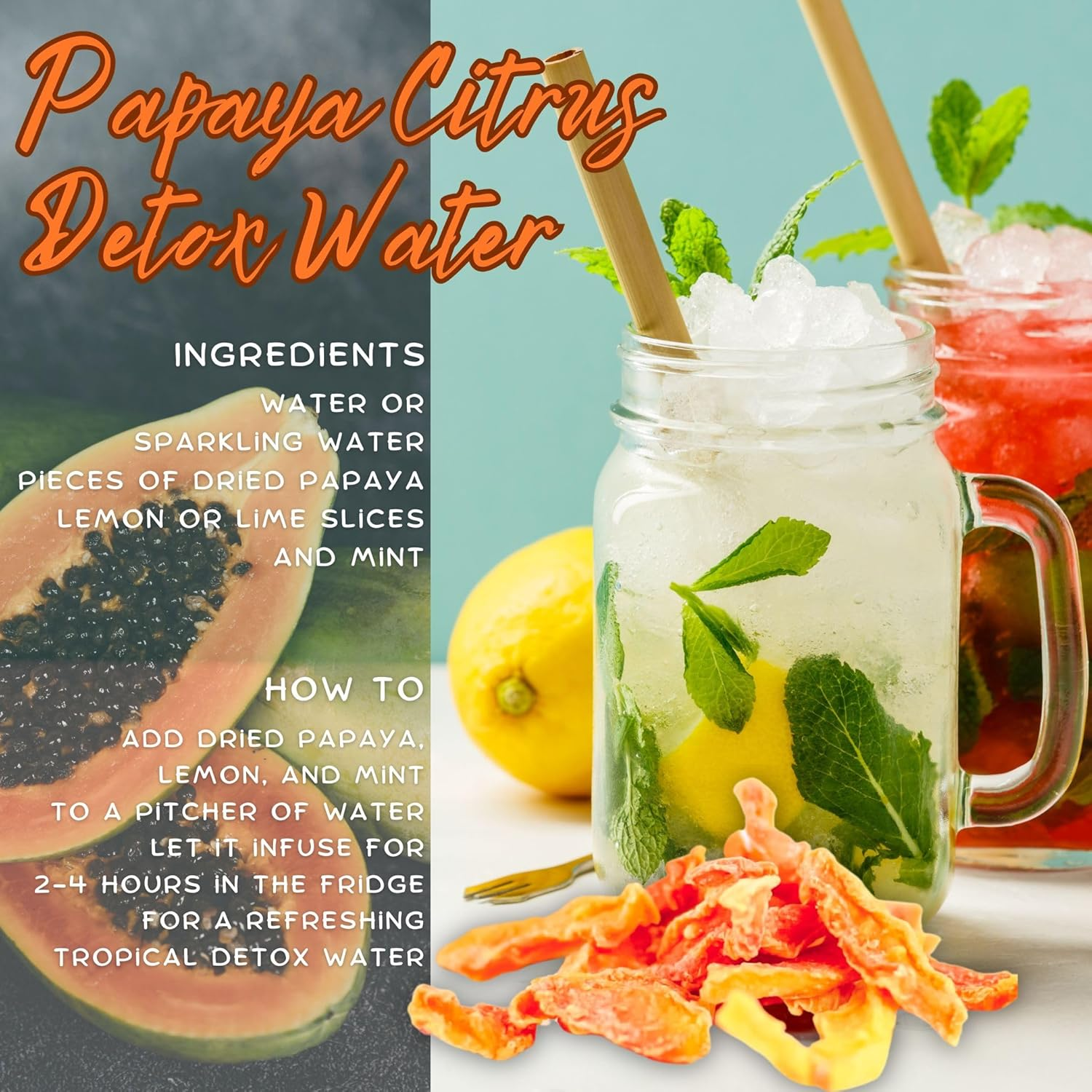 Healthy Dried Fruit Mix Set - 500G - 5 Resealable Bags for Freshness Mango, Jackfruit, Papaya, Guava, Pineapple, Vegan Fruit Snack image number 2