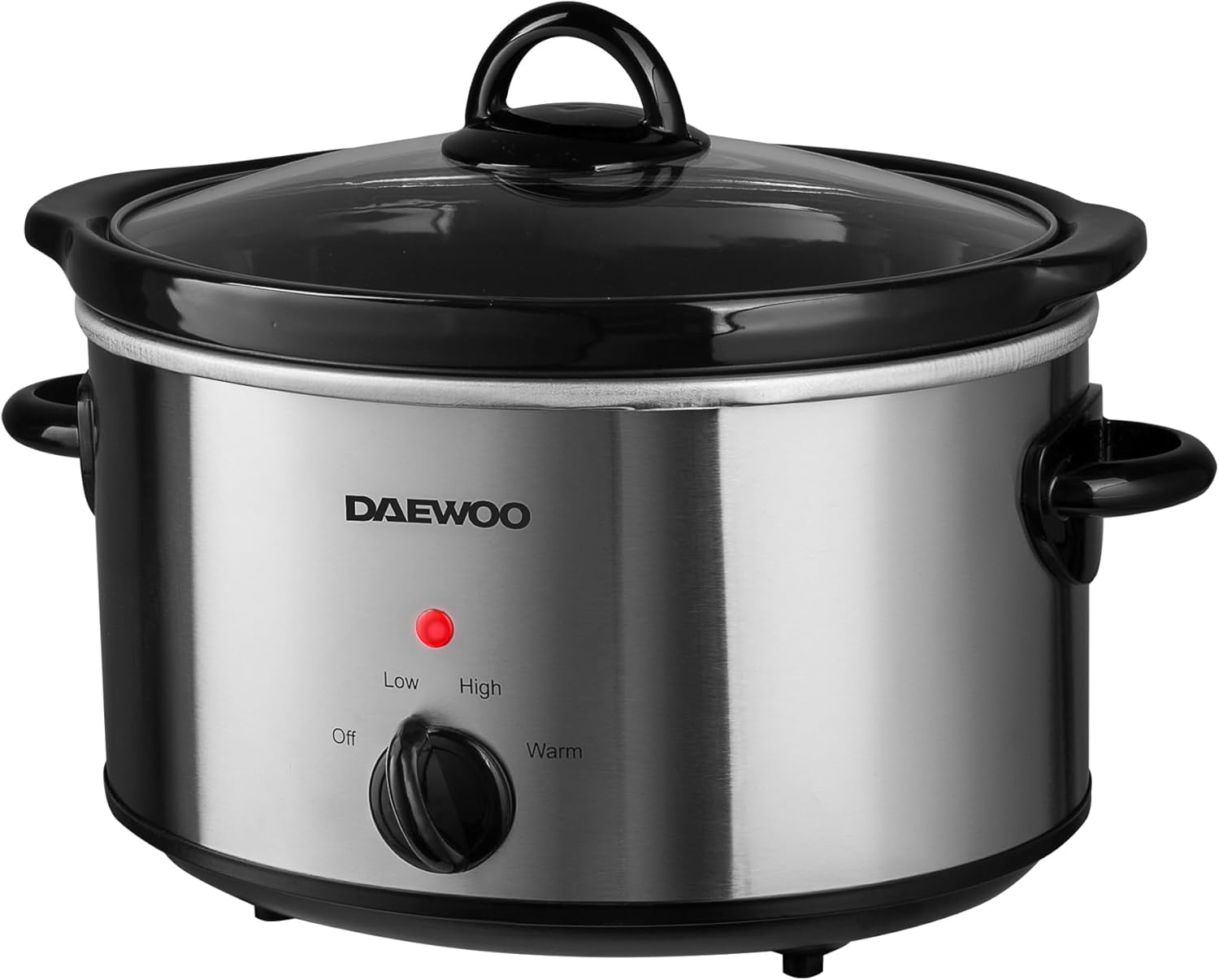 Daewoo 3.5L Slow Cooker &ndash; Compact Electric Cooker with Removable Ceramic Bowl & Glass Lid &ndash; 3 Heat Settings (Low, High, Keep Warm), Energy Efficient, Ideal for Small Families & Meal Prep, Black image number 5