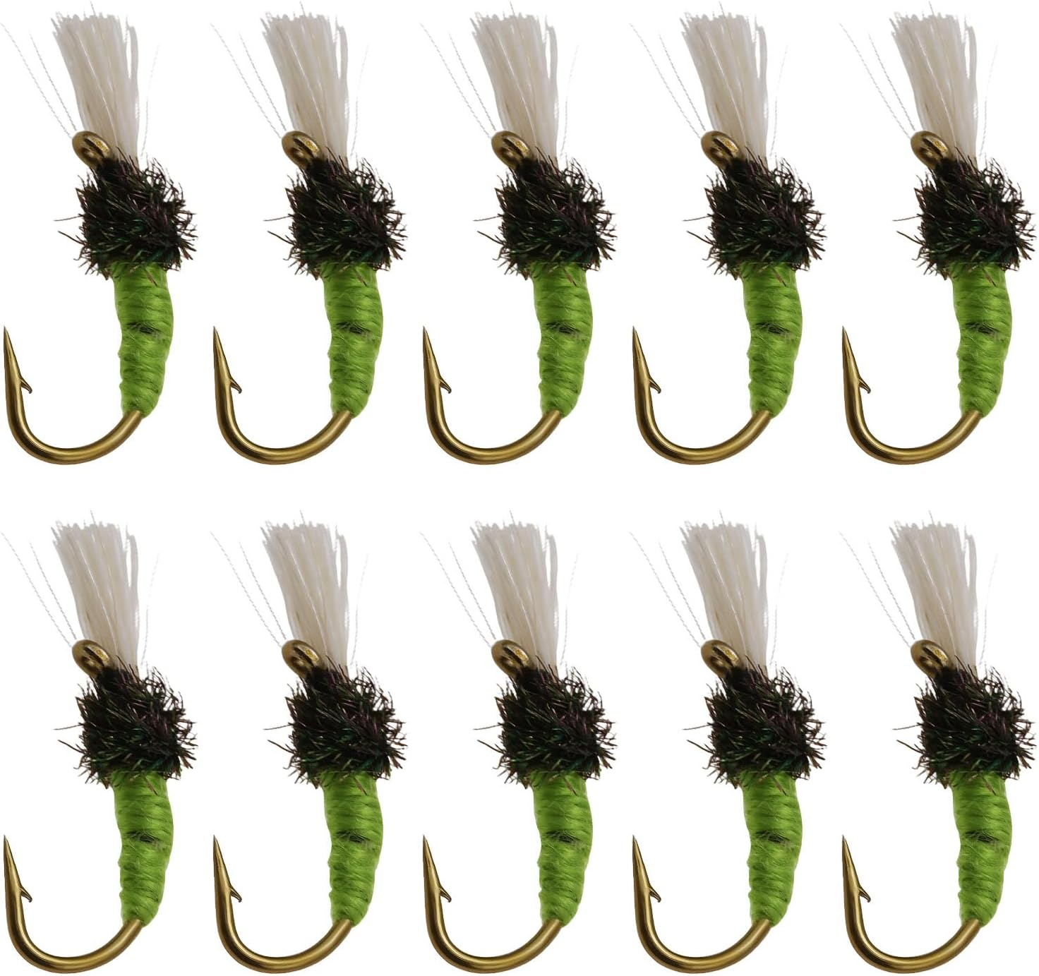 Create Idea 10Pcs Nano Fly Worm Hook Fake Fish Bait Fishing for Whitebait