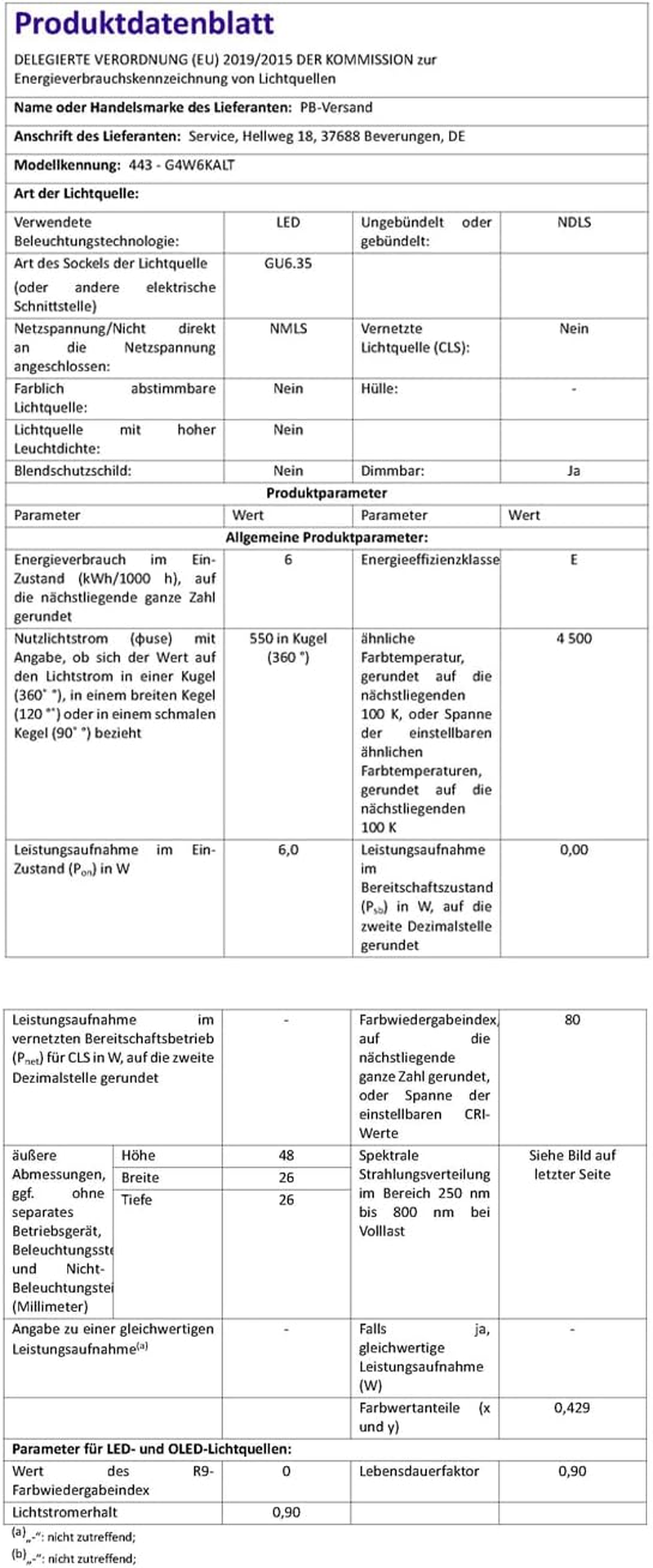Pb-Versand G6.35/GY6.35 LED 6 Watt Daylight White Cool White ~ 35W Halogen 12V AC/DC Lamp Pack of 2 image number 5