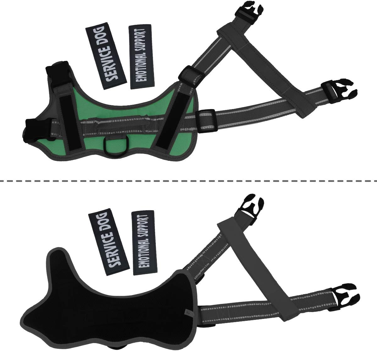 Voopet Service Dog Harness, No-Pull Emotional Support Pet Vest Harness, Reflective Breathable and Adjustable Pet Halters for Small Medium & Large Dogs (With 4 PCS Dog Velcro Patches) image number 1