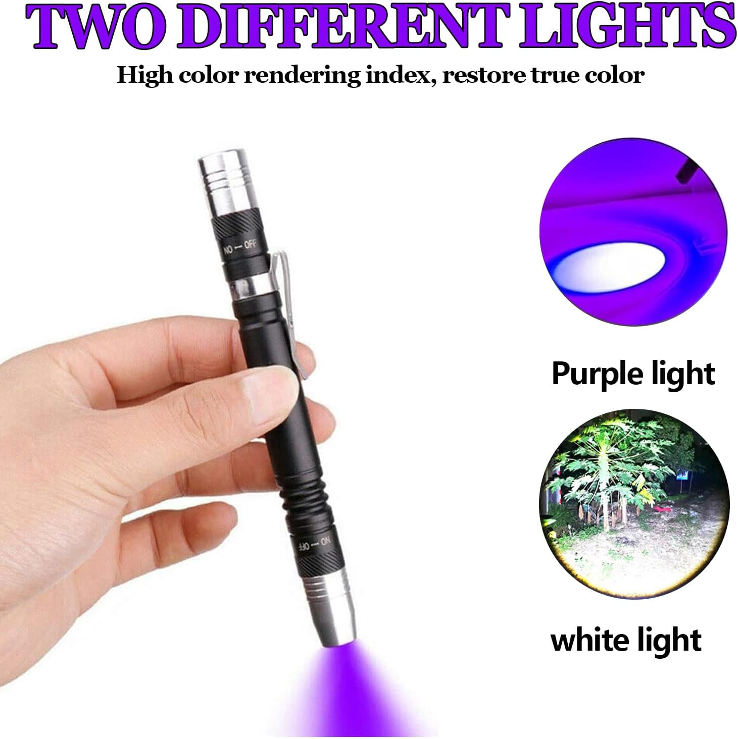 2 Pack UV Flashlight, Portable Blacklight Flashlight, LED Torch with White Light and UV Light Combo, Black Light Pet Urine Detector for Dog Cat, Bed Bugs, Scorpions, Outdoor, Home, Camping