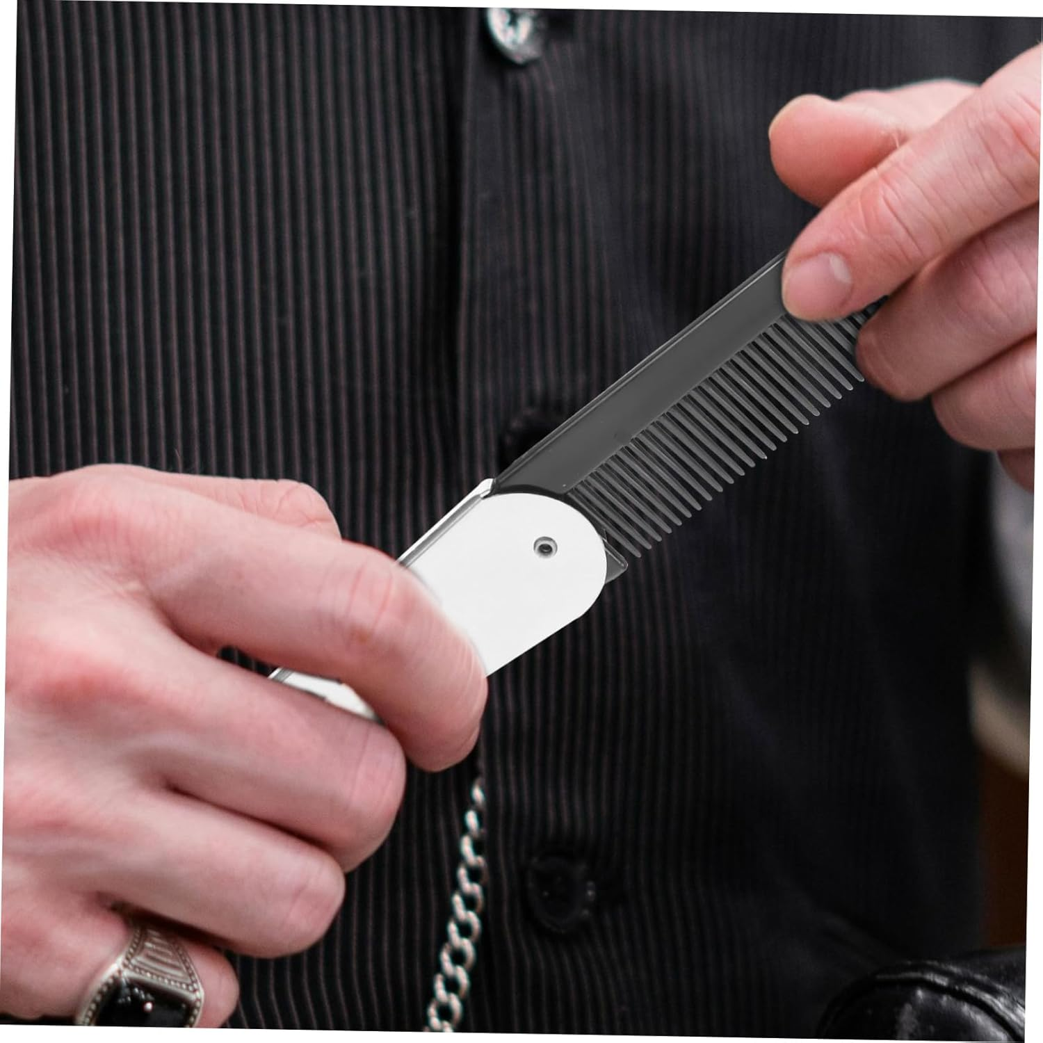 OHPHCALL Folding Hair Comb for Men Women Portable Mini Comb for Travel Office Car