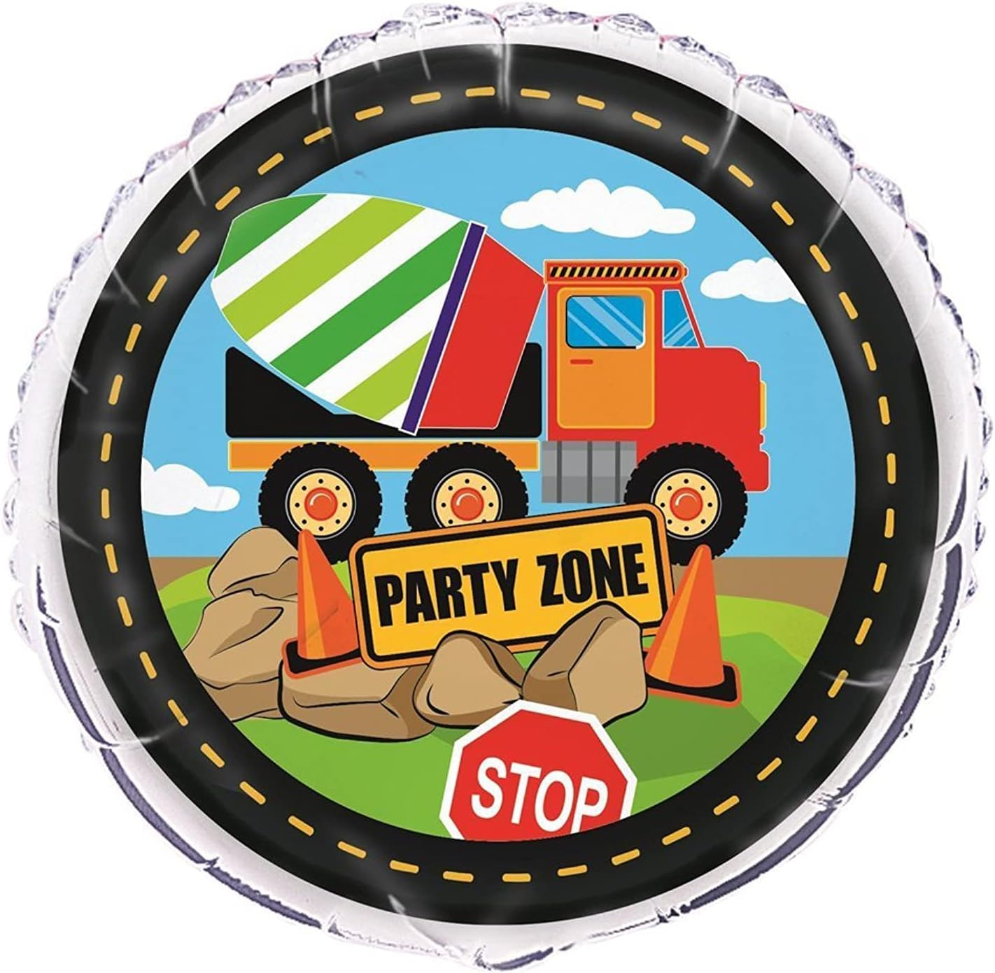 Unique Construction Party Zone Foil Balloon, Multi, 45Cm (18") image number 6