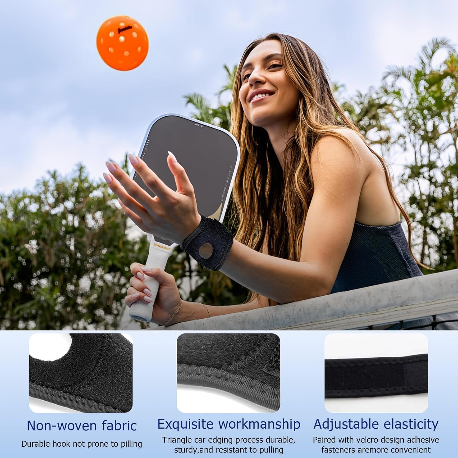 TFCC Wrist Brace Wrist Widget - Adjustable Flexible Wrist Straps with Holes, Hand & Wrist Support for Weight Bearing Strain Sport Pain Relief, Fits TFCC Tears, Left & Right Wrist Band (L/XL) image number 6