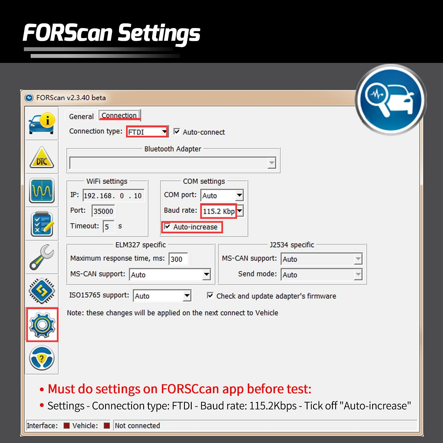 Vgate Vlinker FS OBD2 USB Adapter for Forscan HS/MS-CAN Auto Switch image number 2