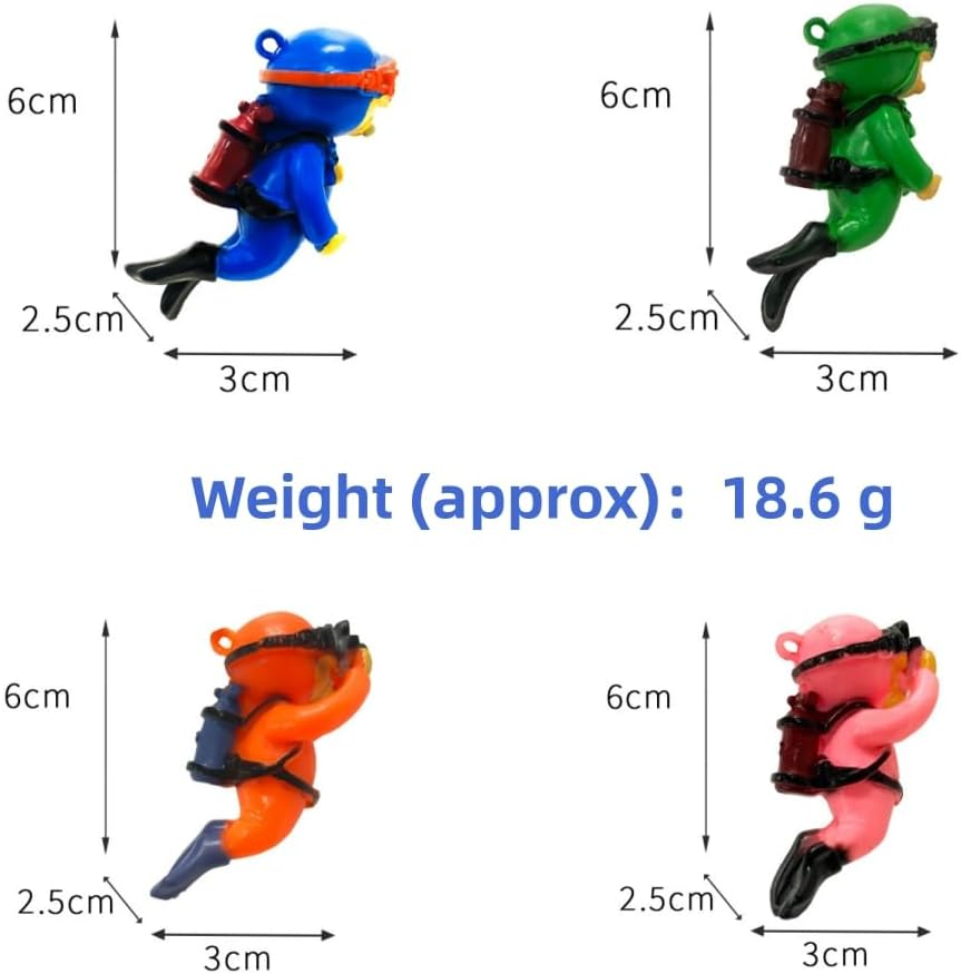 4PCS Floating Fish Tank Decorations,Cute Small Resin Diver Water Decoration Aquarium Diver Ornament Accessories for All Kinds of Aquarium/Fish Tank Beautification Decorations image number 3