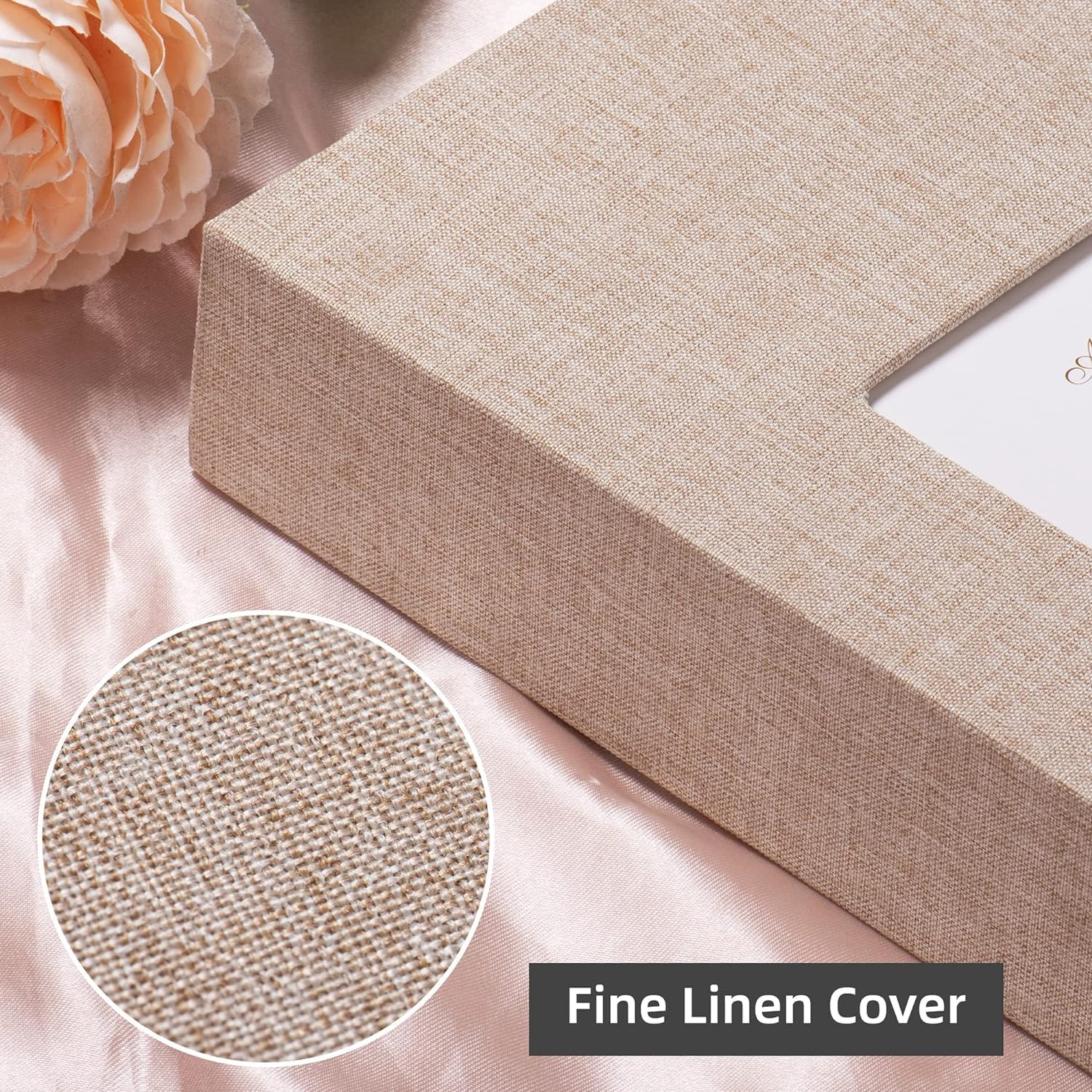 Photo Album 4X6 with 300 Pockets, Slip-In Picture Albums, Linen Cover Memory Book with Front Window, Vertical Photo Book for Wedding, Family, Anniversary, Baby, Vacation(Beige) image number 2