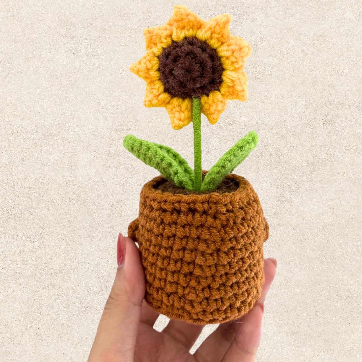 Thank You for Helping Me Grow Crochet Sunflower Doll - Teacher Appreciation Gift, Handmade Emotional Support Plant Decor for Birthdays, Mother'S|Father'S Day,Graduation & Home,Positive Affirmation - Thank You For Being An Important Part image number 4