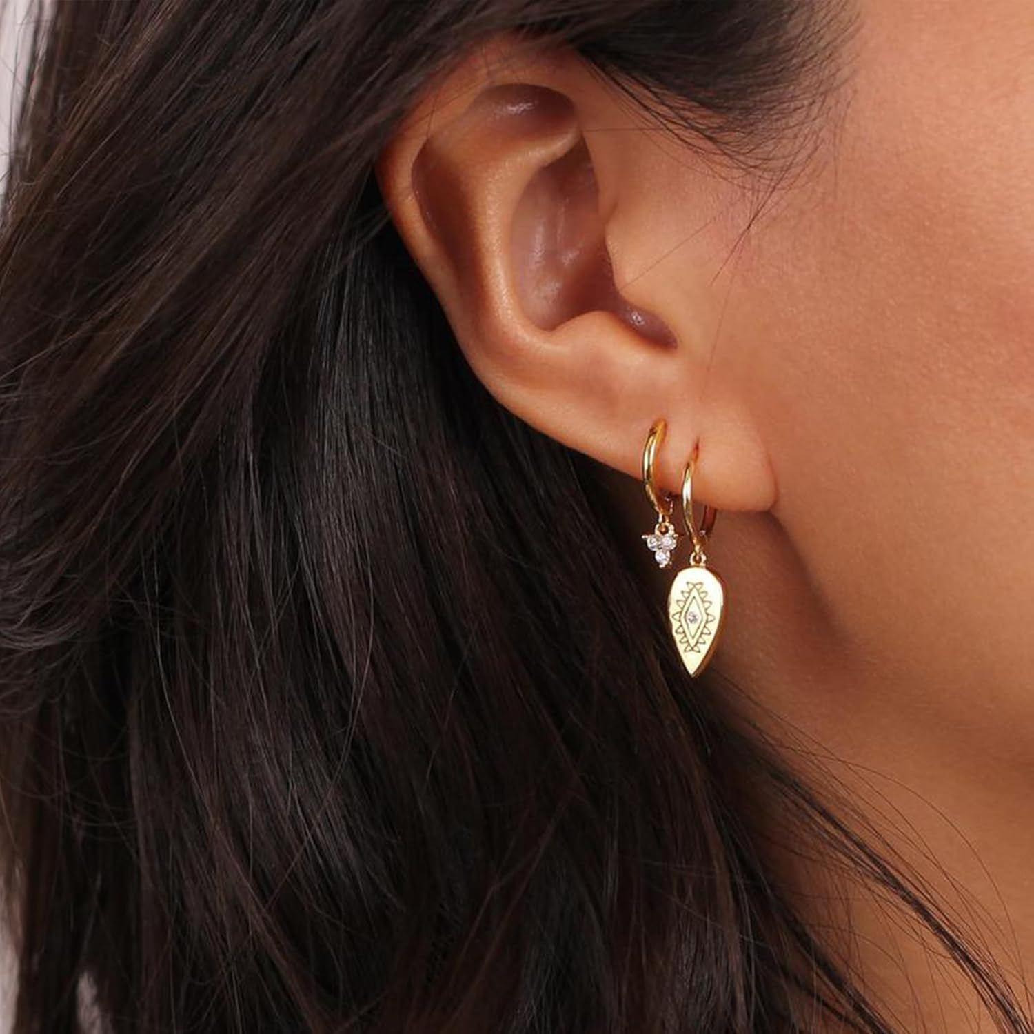 925 Sterling Silver Leverback French Earring Hooks Hypoallergenic Earring Hooks Earring Backs with Jump Rings Set Dangle Earring Hooks Sterling Silver Findings Earring Supplies for Jewelry Making - 10Pcs14X2Mmhuggie_Gold image number 6