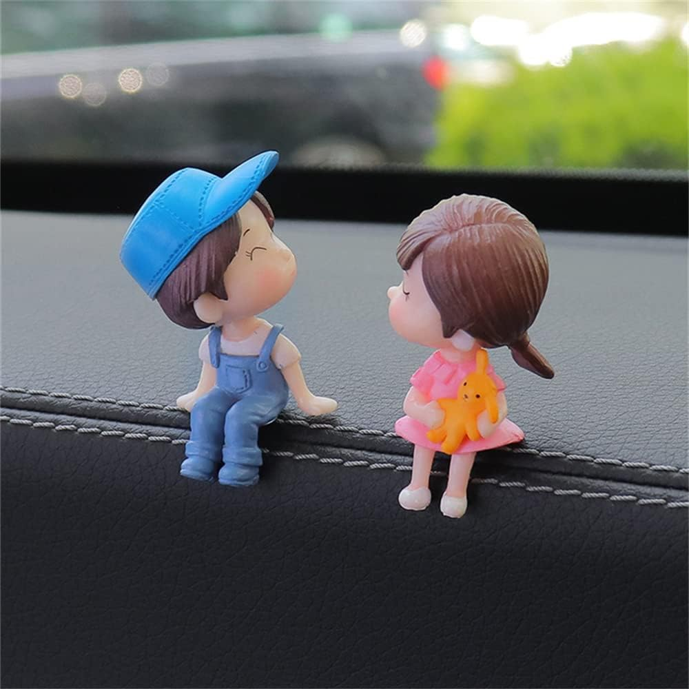 Car Decoration Cute Cartoon Couples,Action Figure Figurines Balloon Ornament,Lovely Couple Car Interior Accessories,Auto Interior Dashboard Accessories for Girls Boys Gifts (A with Balloon) image number 2