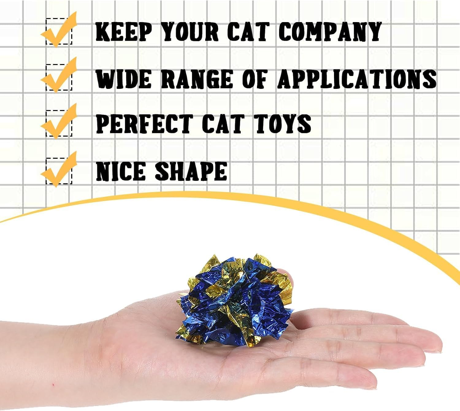 20 Pack Interactive Crinkle Balls Cat Crinkle Toy Ball Bright Colors Cat Ball Toys Colorful Chew and Chase Cats Toys for Indoor Cats Kittens to Keep Fit Active Bright Color Paper Ball (Random Color)