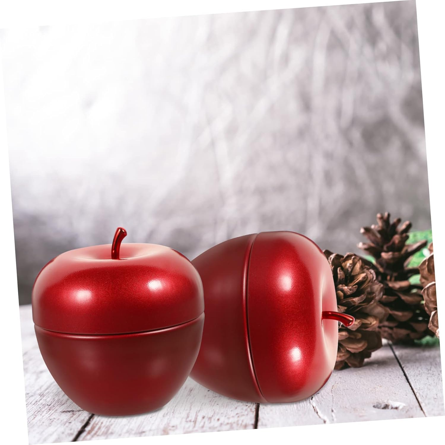 OATIPHO 10Pcs Sealed Candy Storage Jars Lids Apple Shape Tea Cans for Kitchen Home Tea Jar Decor image number 1