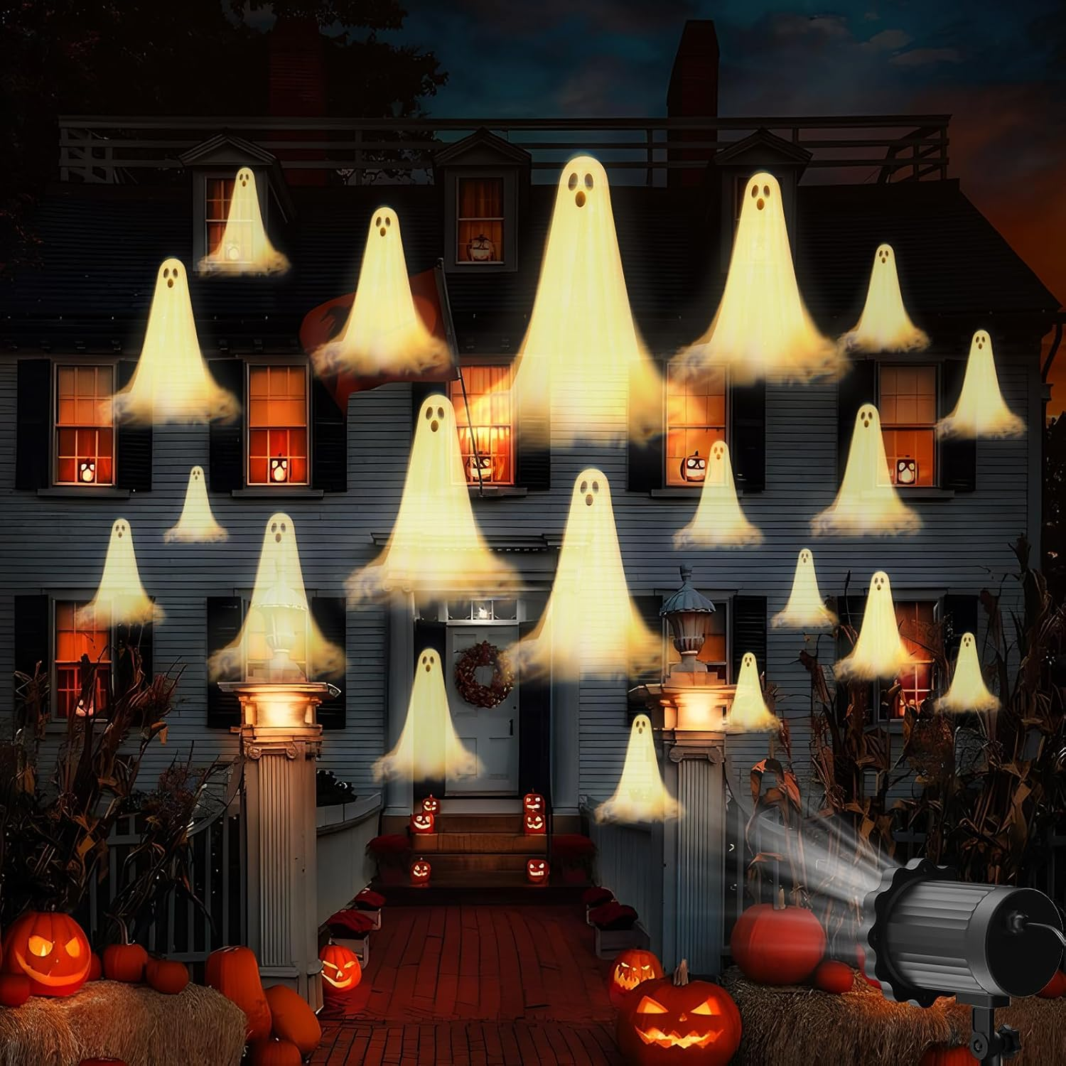 Halloween Decoration Outdoor Indoor 3D Dynamic Halloween Projector Waterproof LED Projection Lamp with Ghosts for Wall Cemetery Window Garden Yard Party Decoration Projector Light Outdoor image number 6