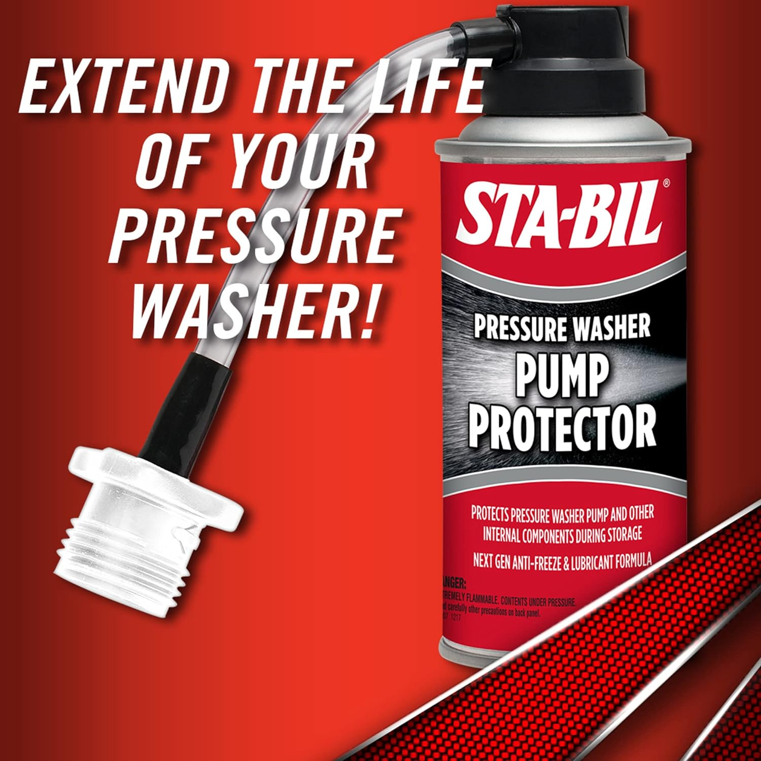 STA-BIL Pump Protector - Protects Pressure Washer Pumps and Other Internal Components during Storage, Next Gen Anti-Freeze and Lubricant Formula, 4Oz (22007), Red image number 4