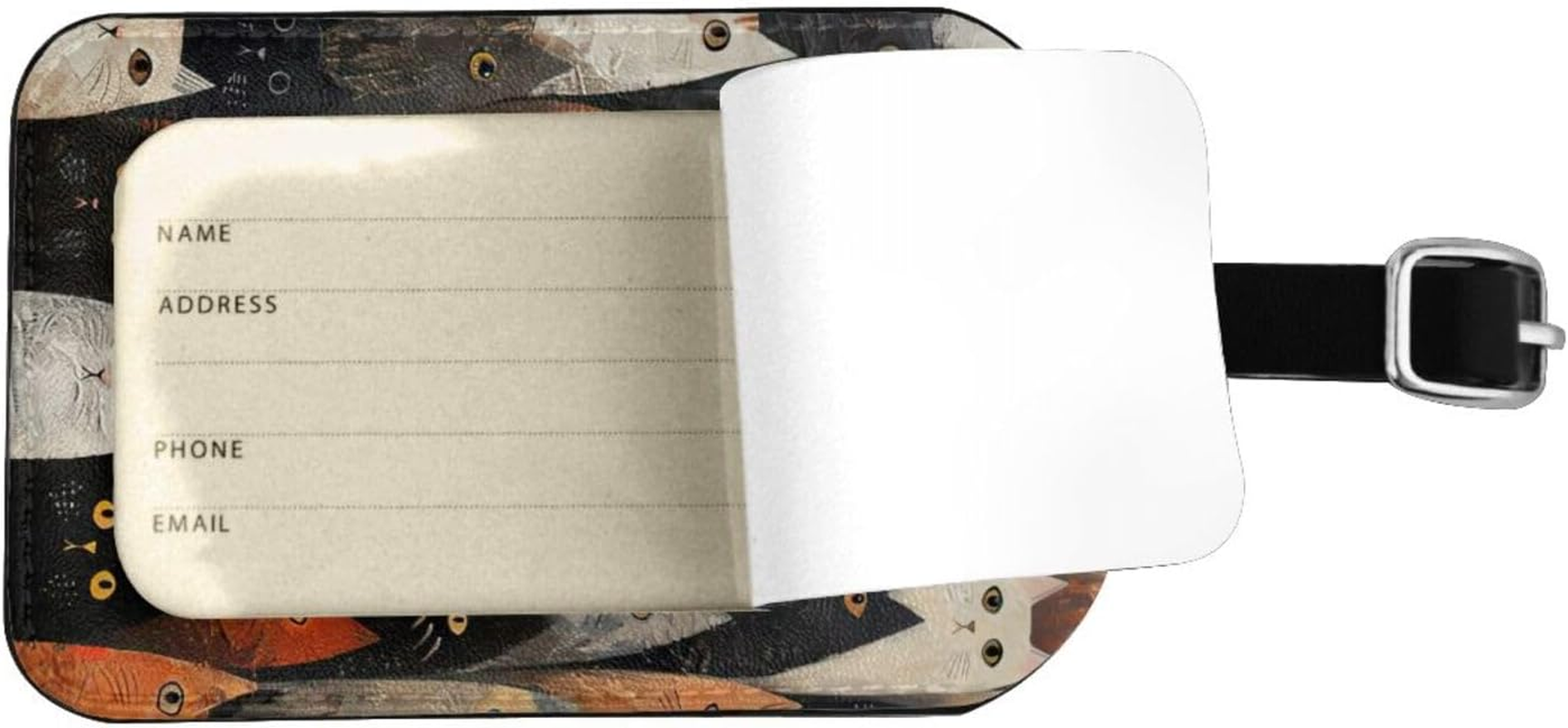 Cat Print Elegant Tag Stylish Tag Luggage Tag 4.3 X 2.76 Inch for Suitcases Travel Bags