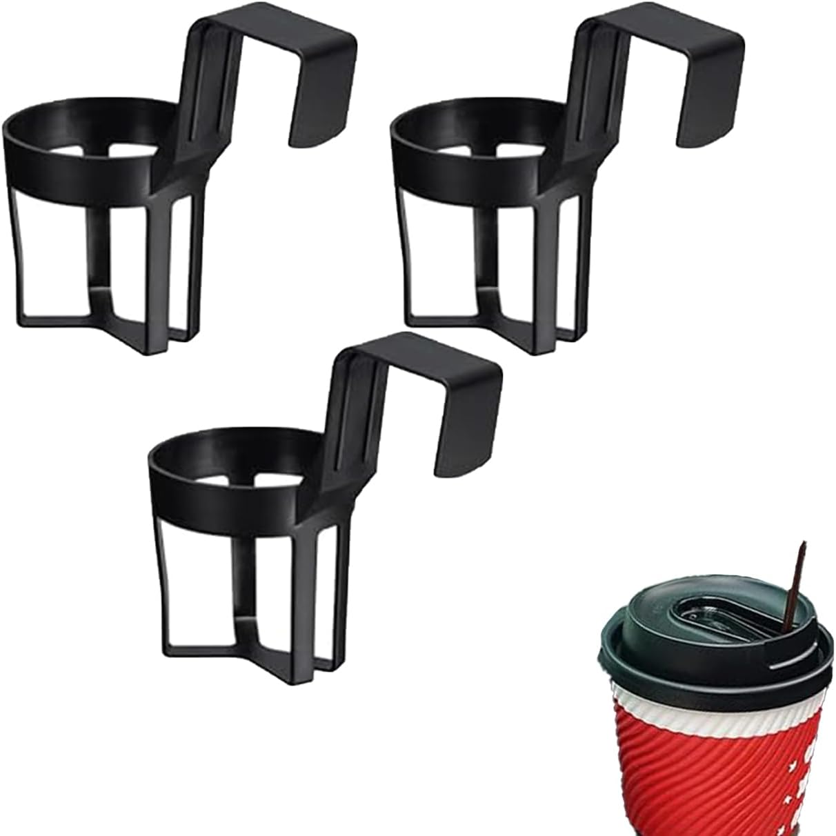 Roczential 3Pcs Car Truck Rack Water Cup Holder Bottle Drink Holder Car Interior Door Window Mount Bracket Auto Drink Bottle Stand image number 5