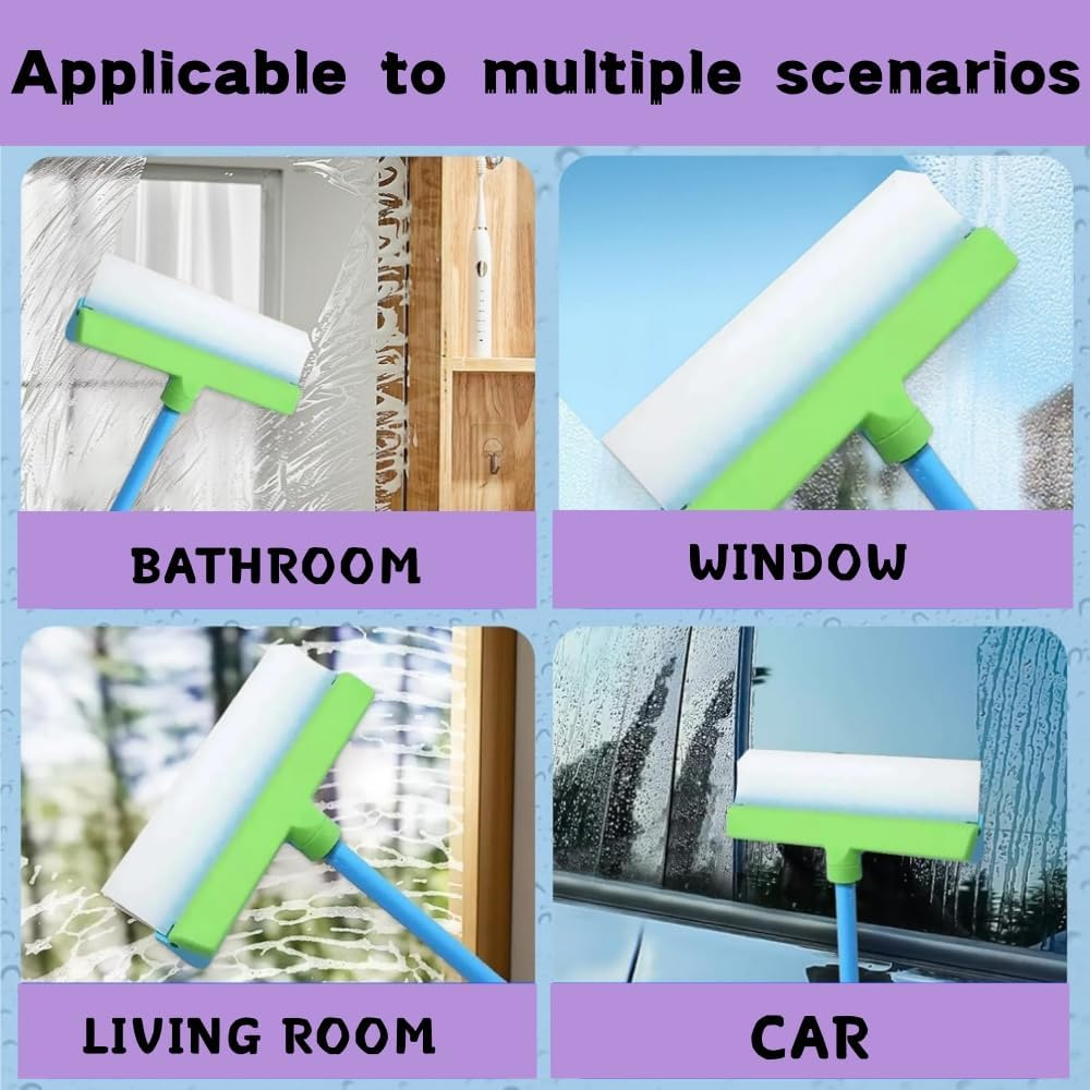 Blade Window Cleaning Kit, Aqua Blade Squeegee, Silicone Window Squeegee Kit, 3 in 1 Window Cleaning Scraper for Shower Glass Mirror Door Car image number 5