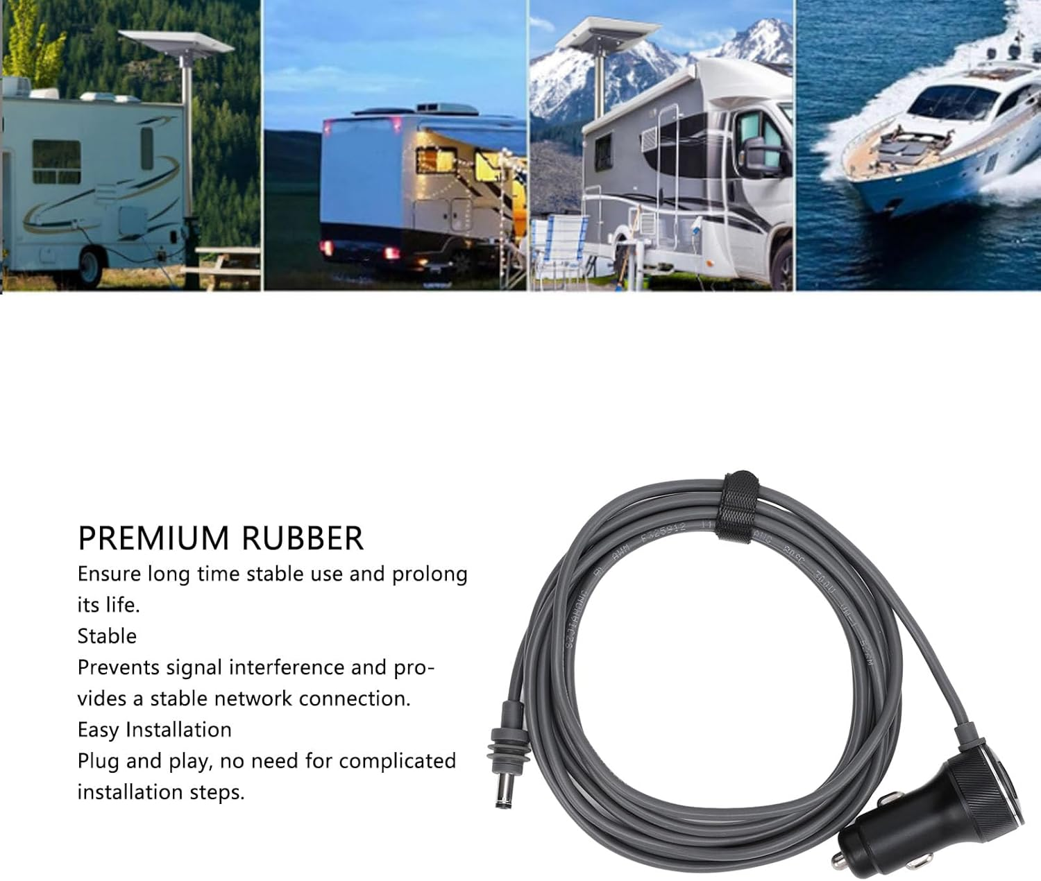 Starlink Mini Power Cable, 12V Car DC to Cigarette Lighter Adapter, 3.3FT/9.8FT/13.1FT Satellite DC Power Cable for Starlink Mini, Car Charger Auto Power Supply Cable, Waterproof image number 3