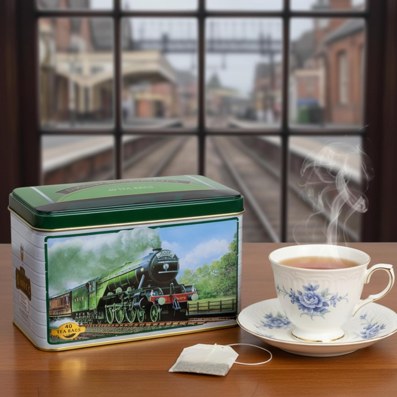 New English Teas Flying Scotsman Tea Caddy with 40 English Breakfast Teabags for Train Enthusiasts image number 5