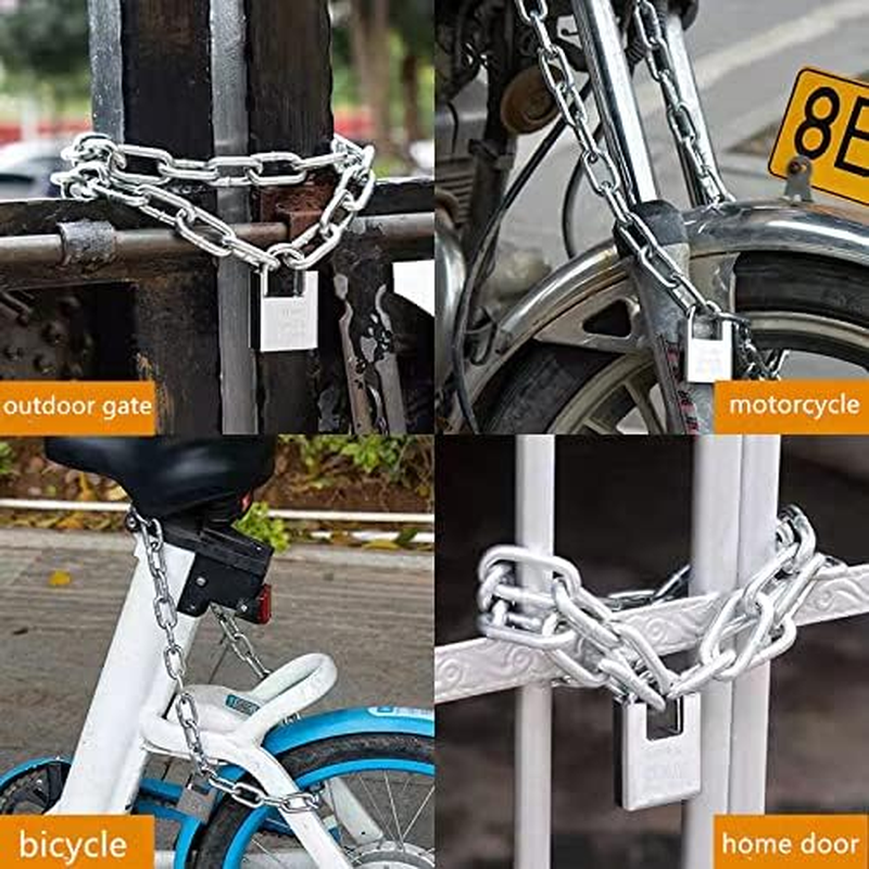Artnindia Security Chain Lock,Bike Chain Lock, Premium Case-Hardened Security Chain,Cannot Be Cut with Bolt Cutters or Hand Tools, Ideal for Motorcycles, Bike, Generator, Gates,Outdoor Furniture