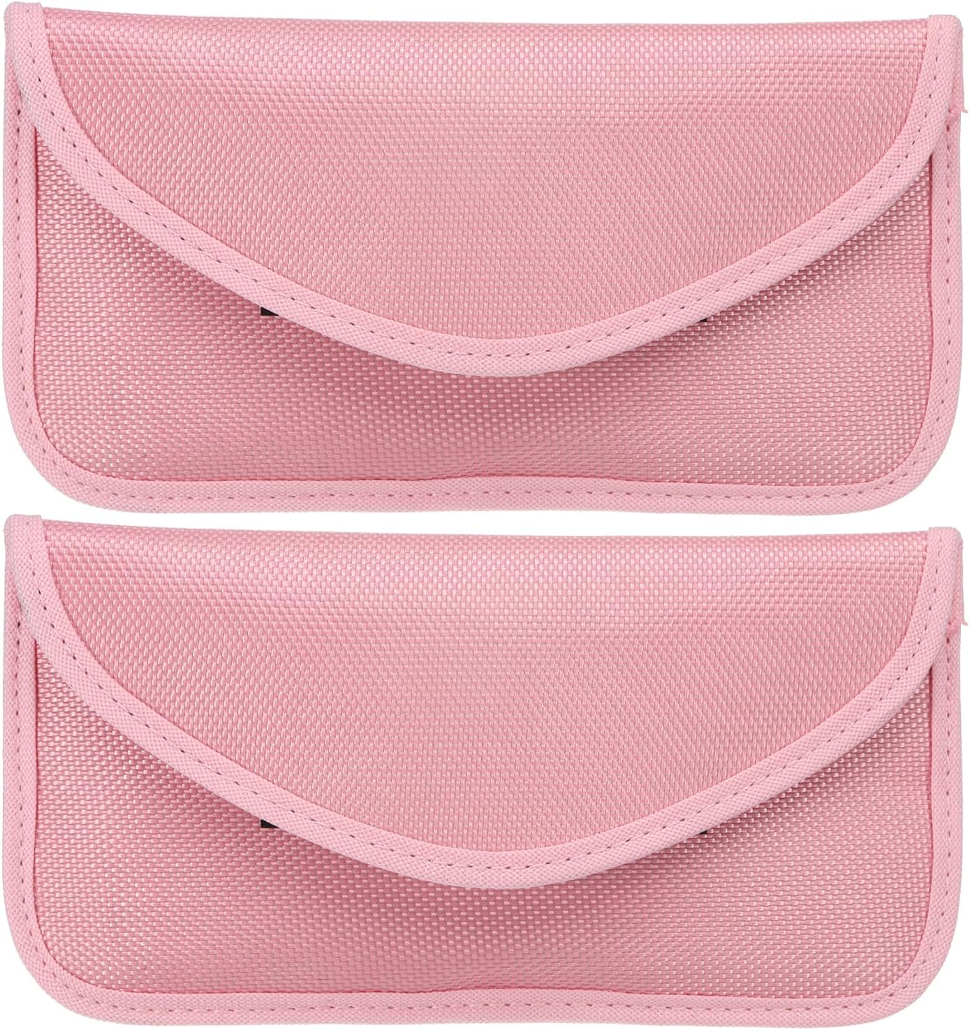 Faraday Bags, 2 Pack 6.5 Inch Signal Blocking Key Pouch Anti-Theft Car Protection Cell Phone RFID GPS Shielding Wallet for Privacy Card Protection, Pink image number 3