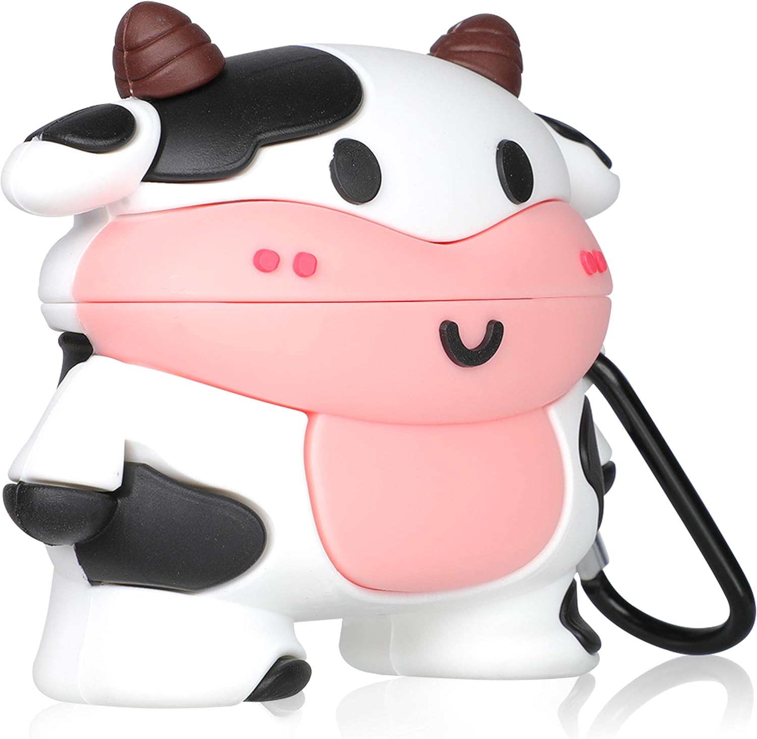 Jowhep Case for Airpod Pro 2019 Cartoon Design Cute Kawaii 3D Silicone Cover Keychain Fashion Funny Animal Soft Protective for Air Pods Pro Girls Kids Women Shell Cases for Airpods Pro (Smile Cow) image number 6